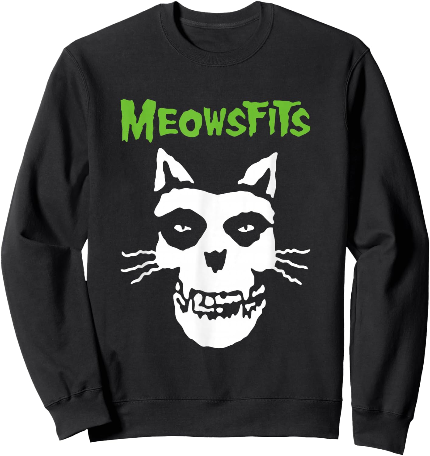 Meowsfits Cats Kittens Meow Funny Parody Band for Cat Lover Sweatshirt - Sweatshirt | Black