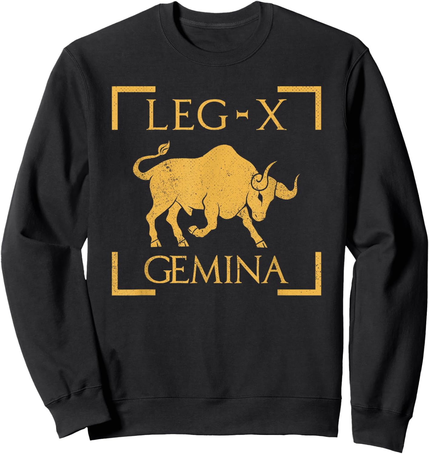 Legio X Gemina Bull Emblem Roman Legion Sweatshirt - Sweatshirt | Black