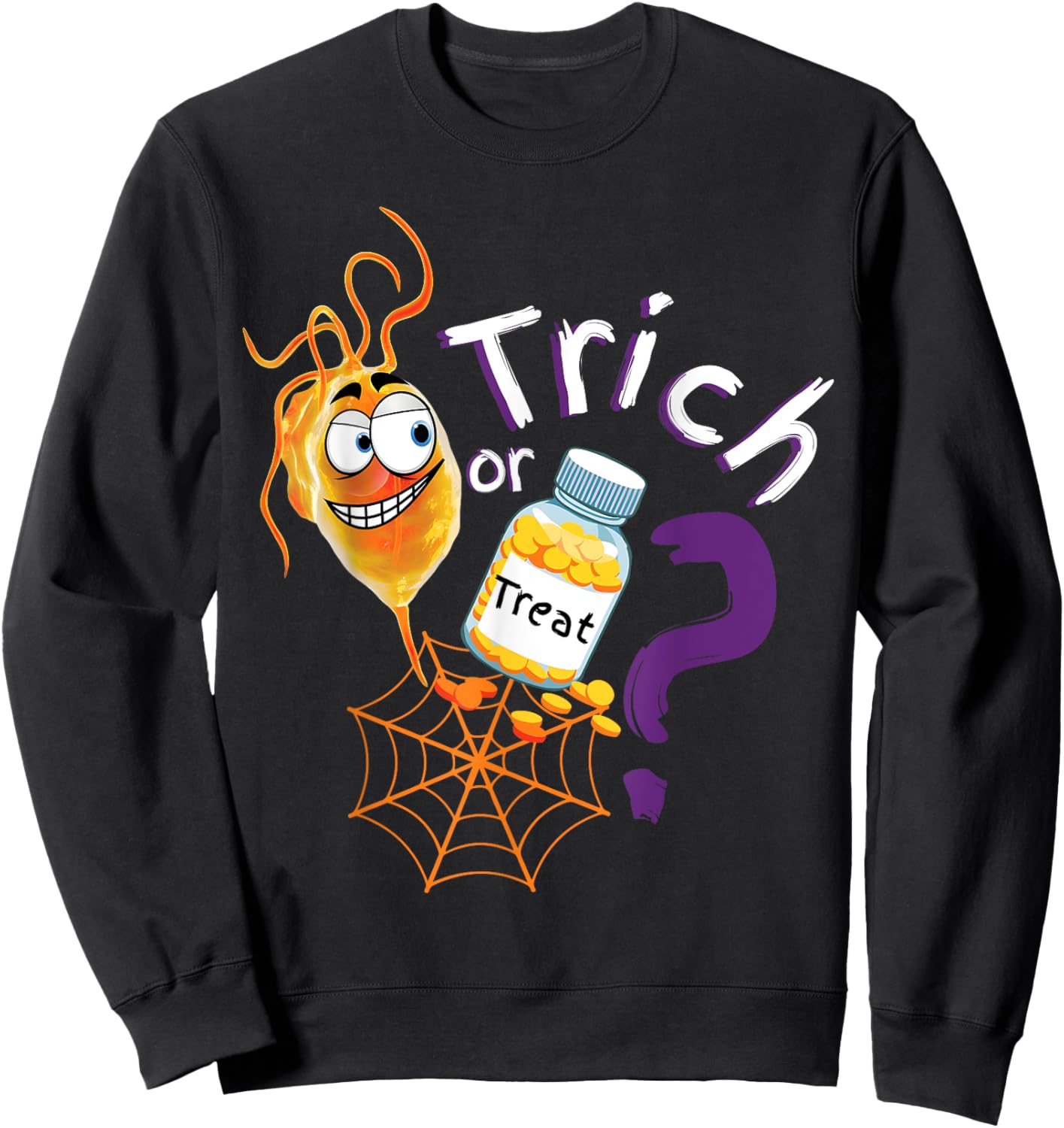 Trick Or Treat Spooky Medical Student Ed Nurse Doctor Sweatshirt - Sweatshirt | Black