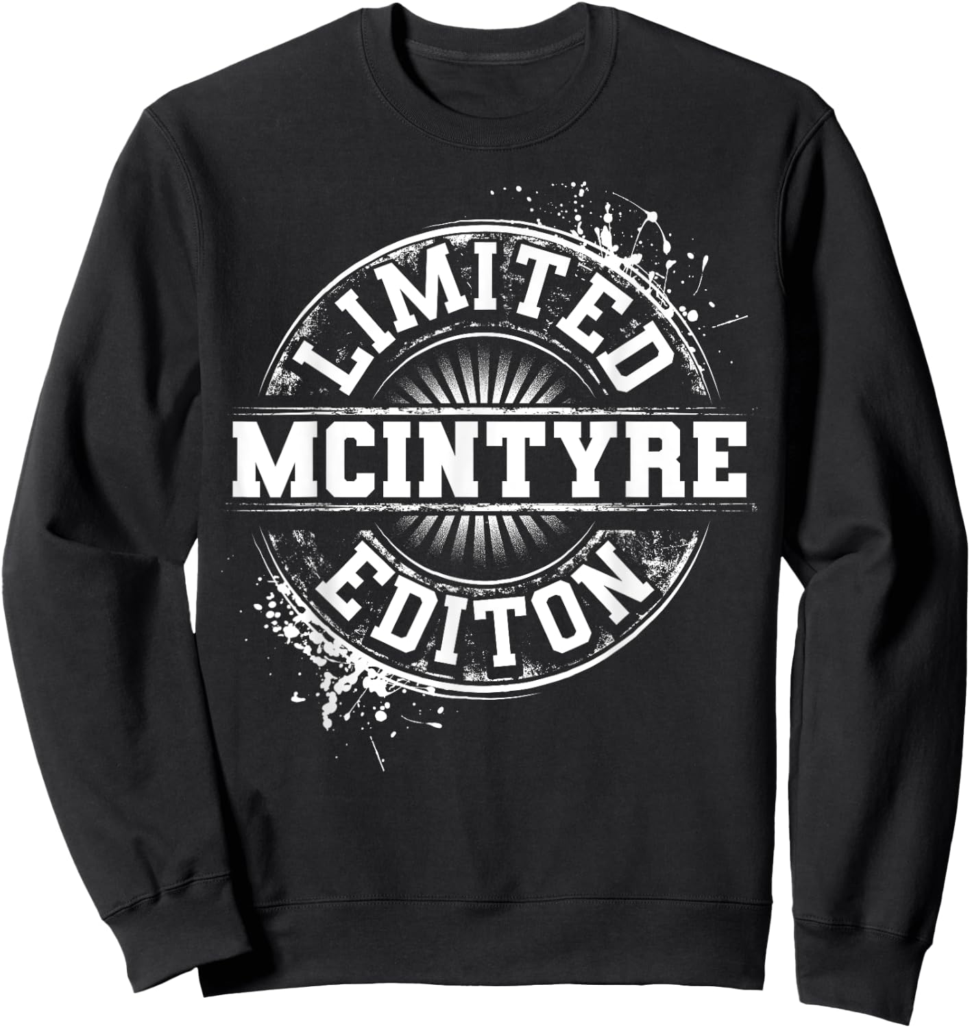 MCINTYRE Funny Surname Family Tree Birthday Reunion Gift Sweatshirt - Sweatshirt | Black
