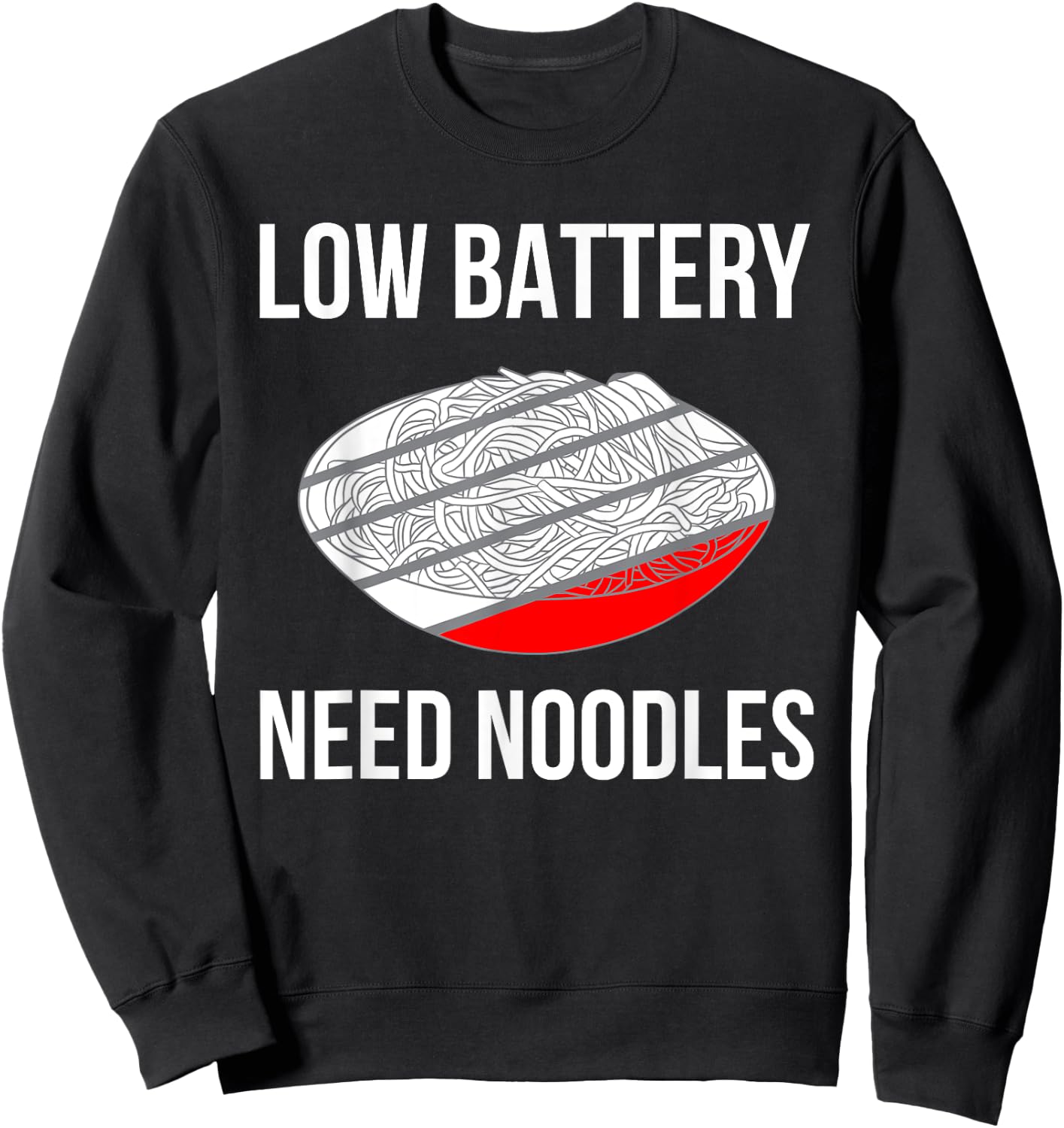 Funny Ramen Noodle Pasta Instant Lunch Men Women Kids Gifts Sweatshirt - Sweatshirt | Black