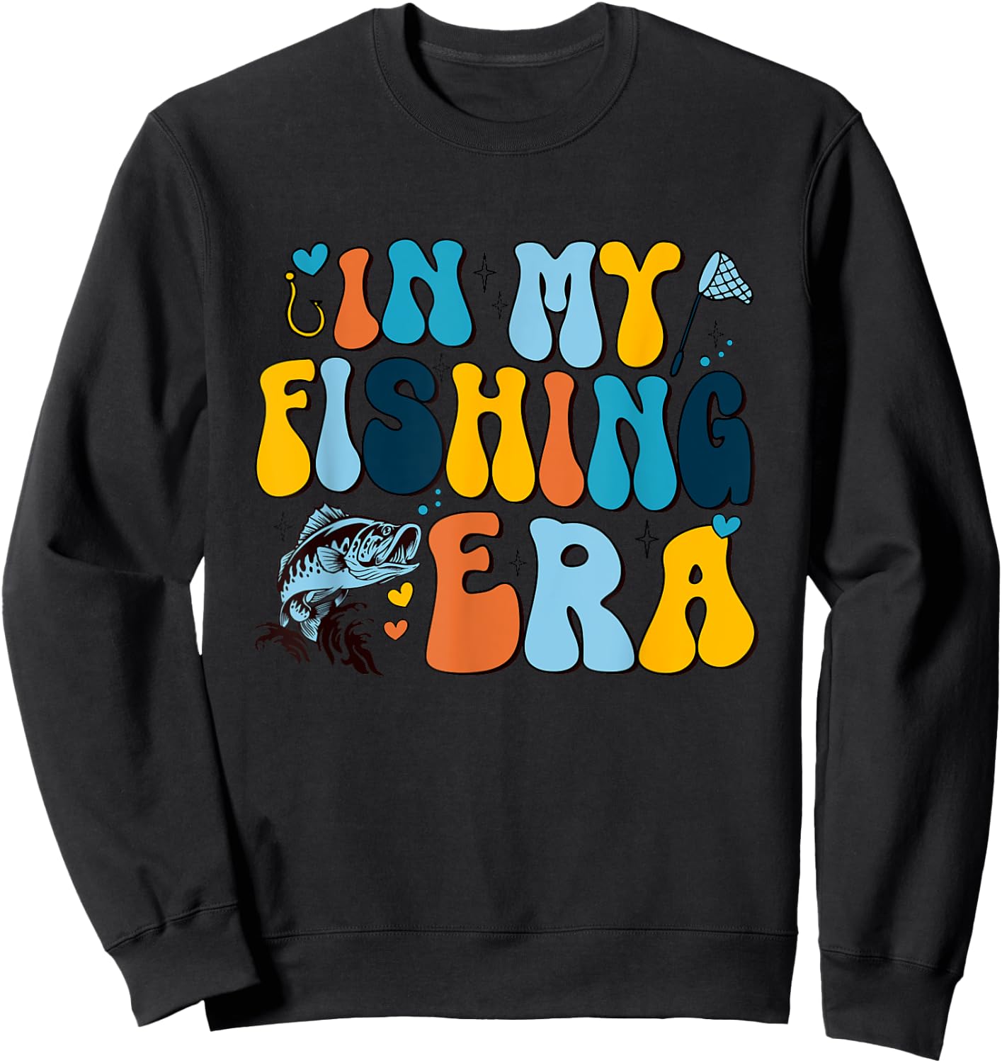 In My Fishing Era Fishing Lover Funny Fishing Sweatshirt - Sweatshirt | Black