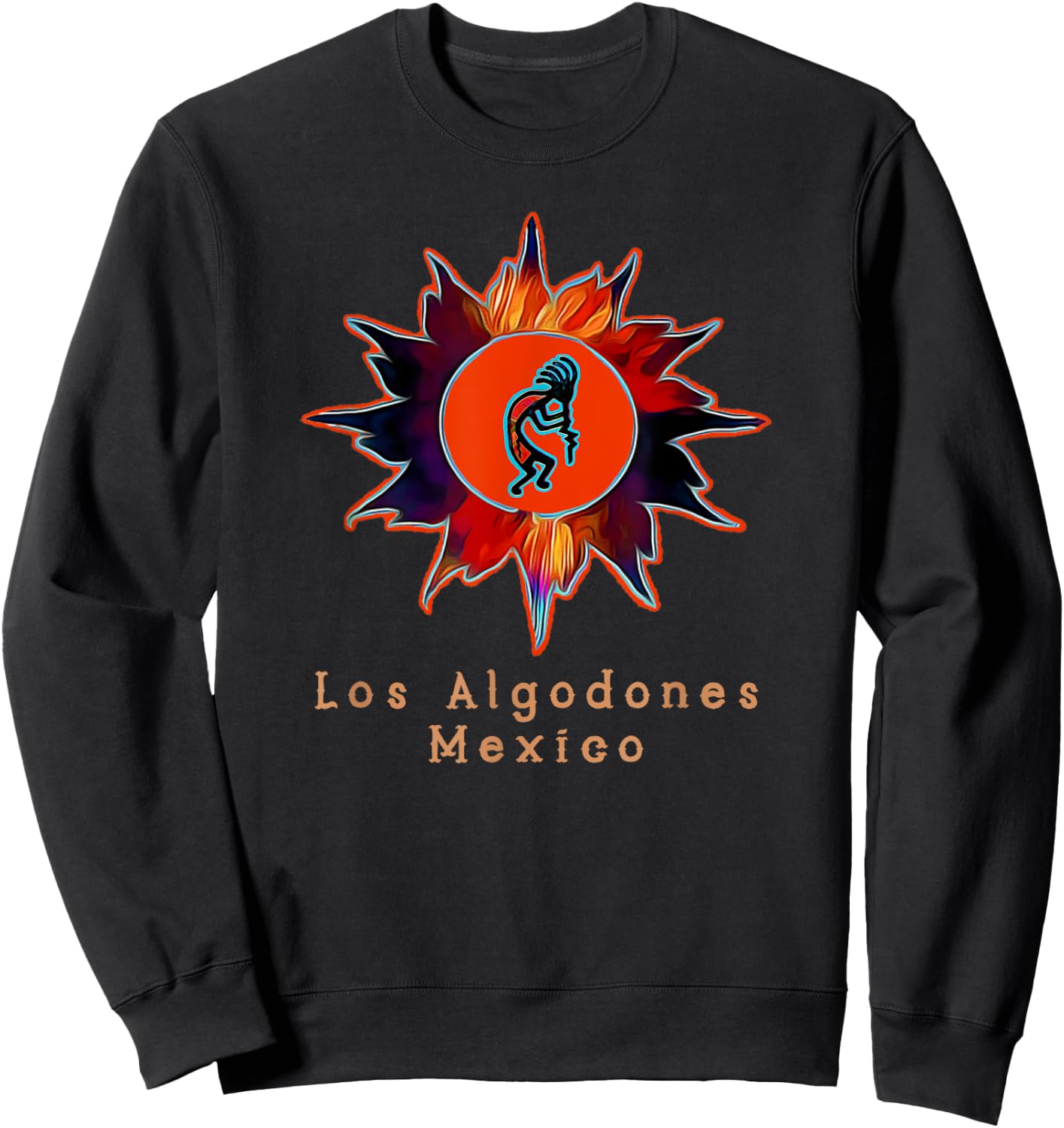 Kokopelli Sun Los Algodones Mexico Sweatshirt - Sweatshirt | Black