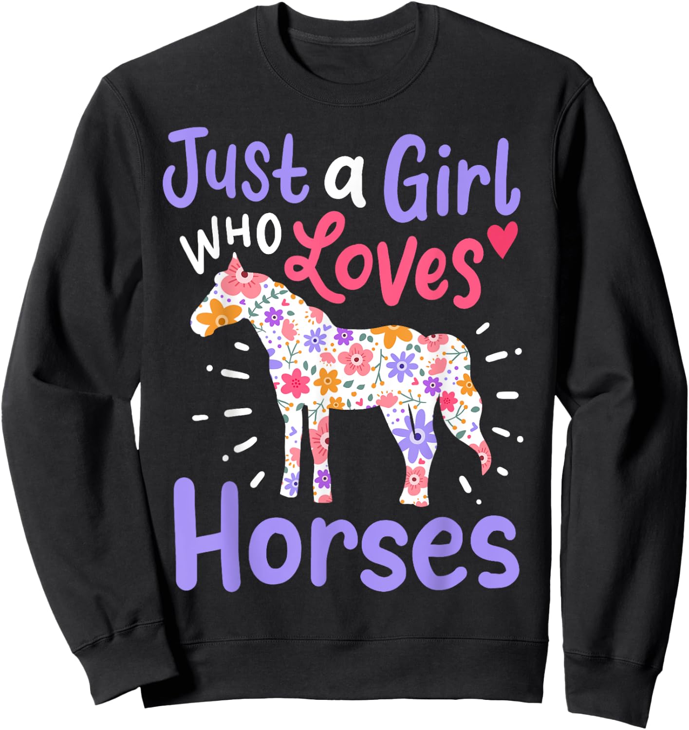 Horses Horse Girl Western Riding Barrel Racing Show Jumping Sweatshirt - Sweatshirt | Black