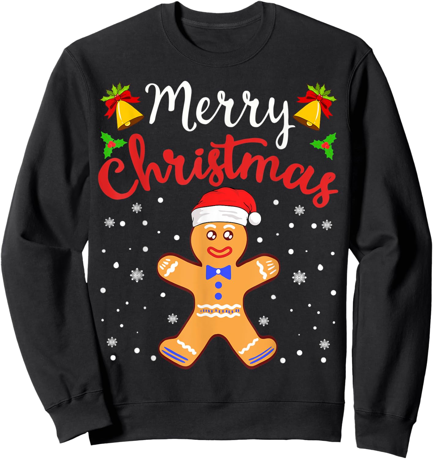 Gingerbread Cookie House Santa Collection Sweatshirt - Sweatshirt | Black