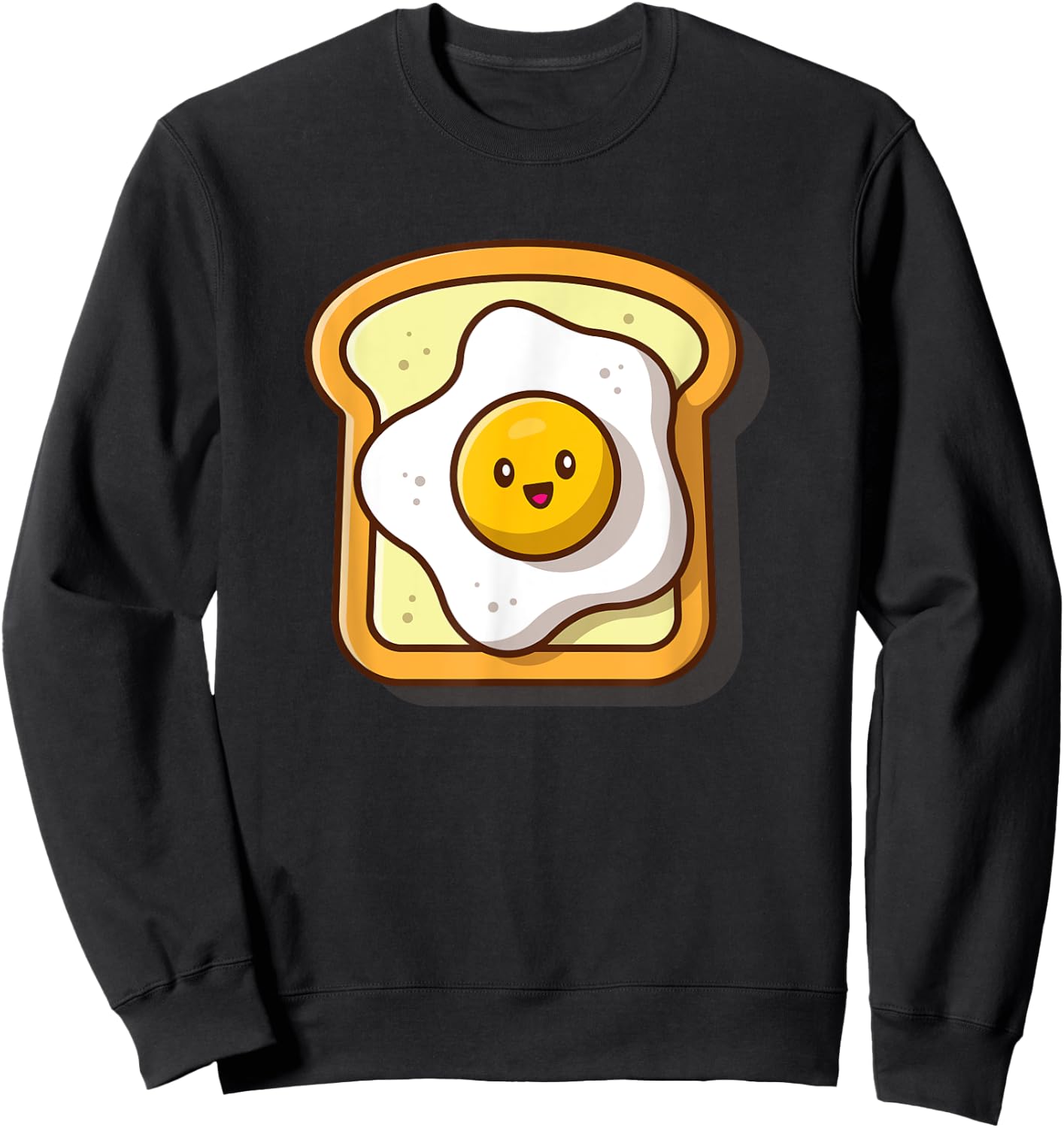 Broke Artist Cute Eggs Toast Kawaii Breakfast Foodie Sweatshirt - Sweatshirt | Black