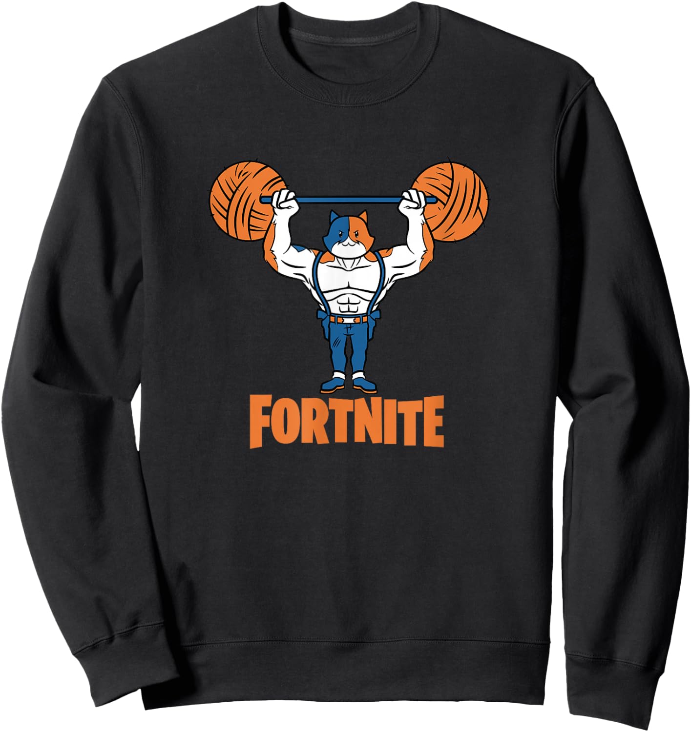 Fortnite Yarn Lifter Orange Text Sweatshirt - Sweatshirt | Black