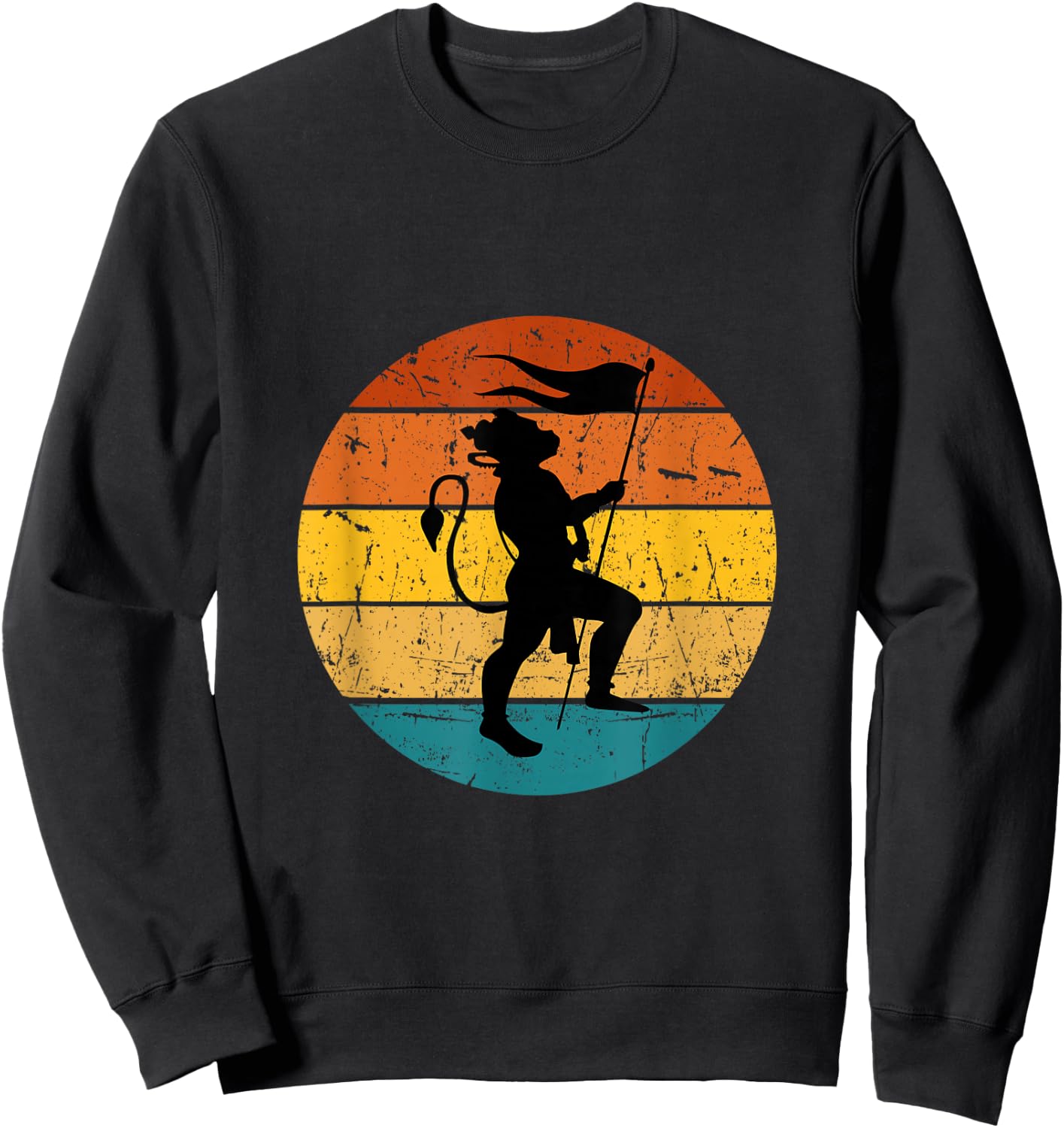 Retro Vintage Hindu God Lord Hanuman Monkey God Men Women , Small, Black Sweatshirt - Sweatshirt | Black