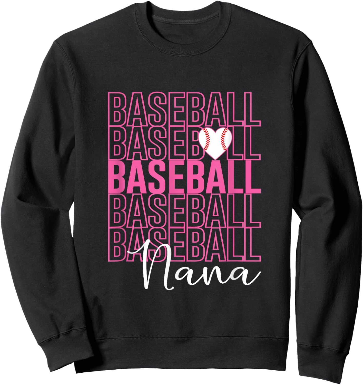 Baseball Nana Design Sweatshirt - Sweatshirt | Black