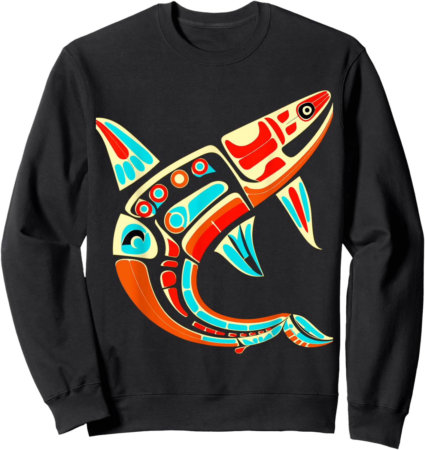 Orca in Salish Coast Art Style Sweatshirt - Sweatshirt | Black