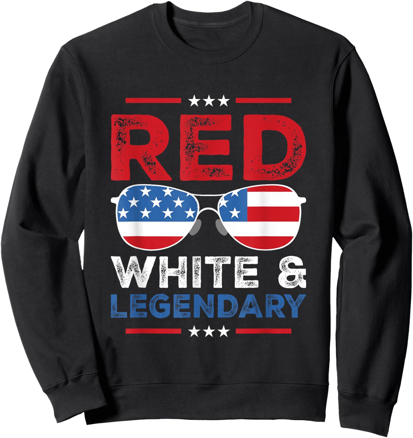 Red white legendary dad father son matching 4th July dad dad Sweatshirt - Sweatshirt | Black