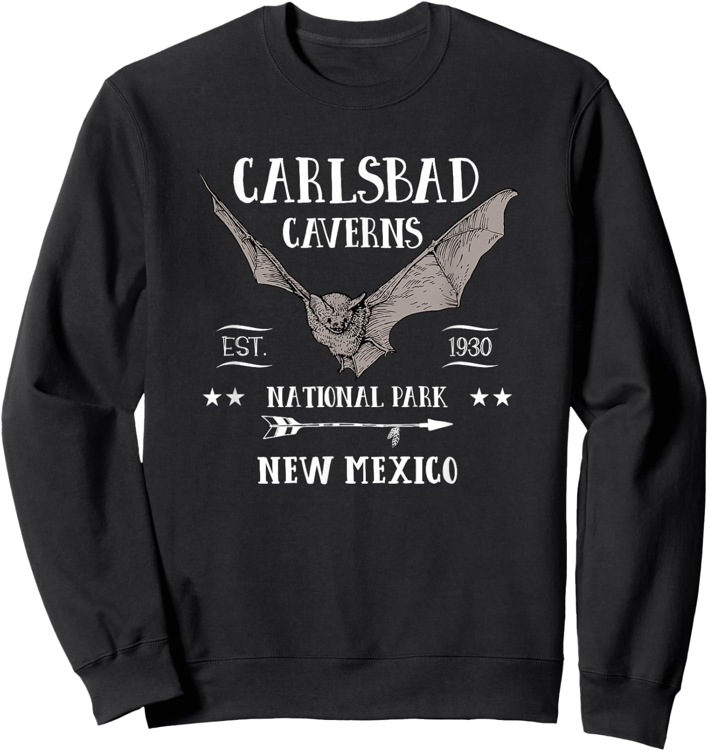 CARLSBAD CAVERNS NATIONAL PARK bat design souvenir gift Sweatshirt - Sweatshirt | Black