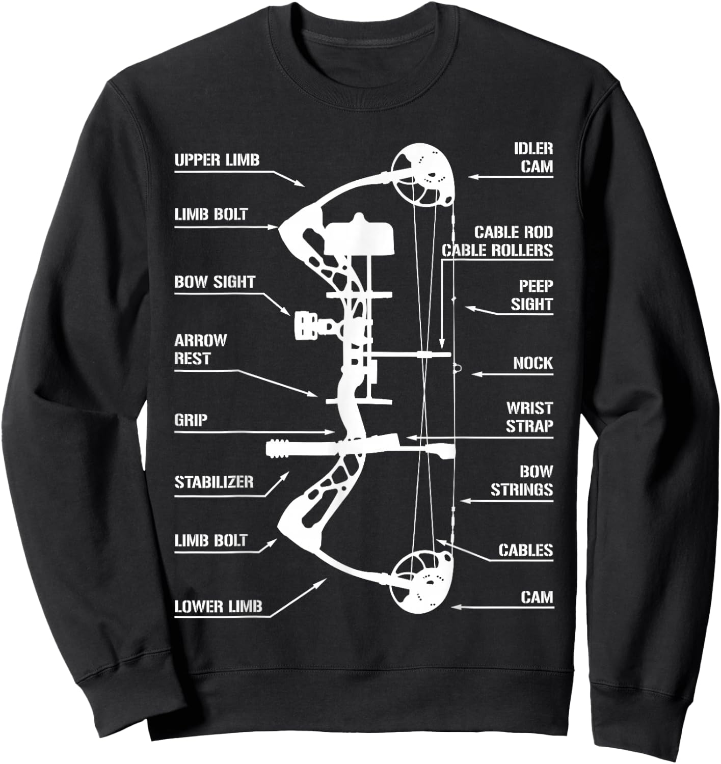 Anatomy of Archery Bow Hunting - Bowhunting Sweatshirt - Sweatshirt | Black