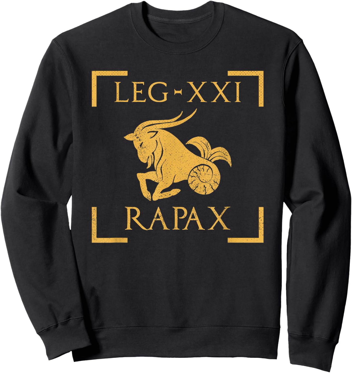 Legio XXI Rapax Capricorn Emblem Roman Legion Sweatshirt - Sweatshirt | Black