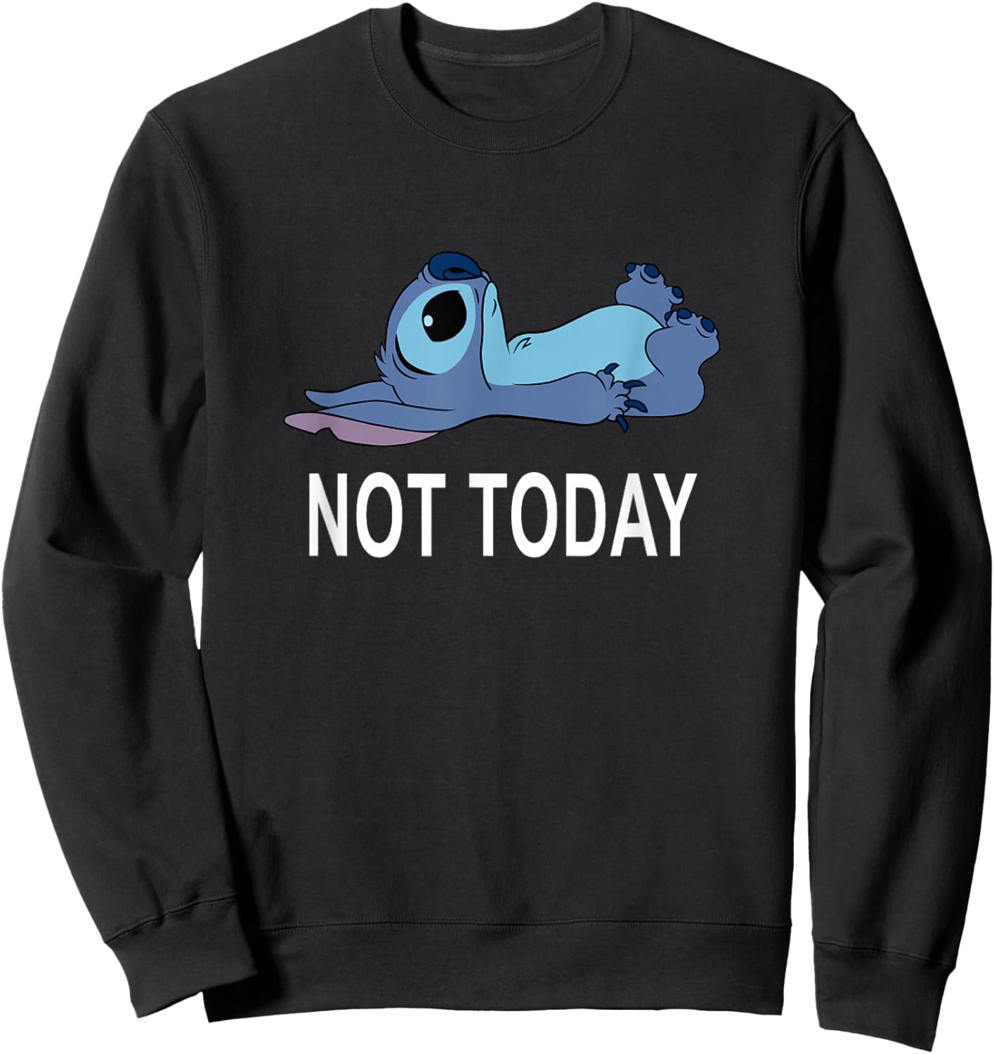 Disney Lilo & Stitch Not Today Tired Pose Cute Toddler Sweatshirt - Sweatshirt | Black
