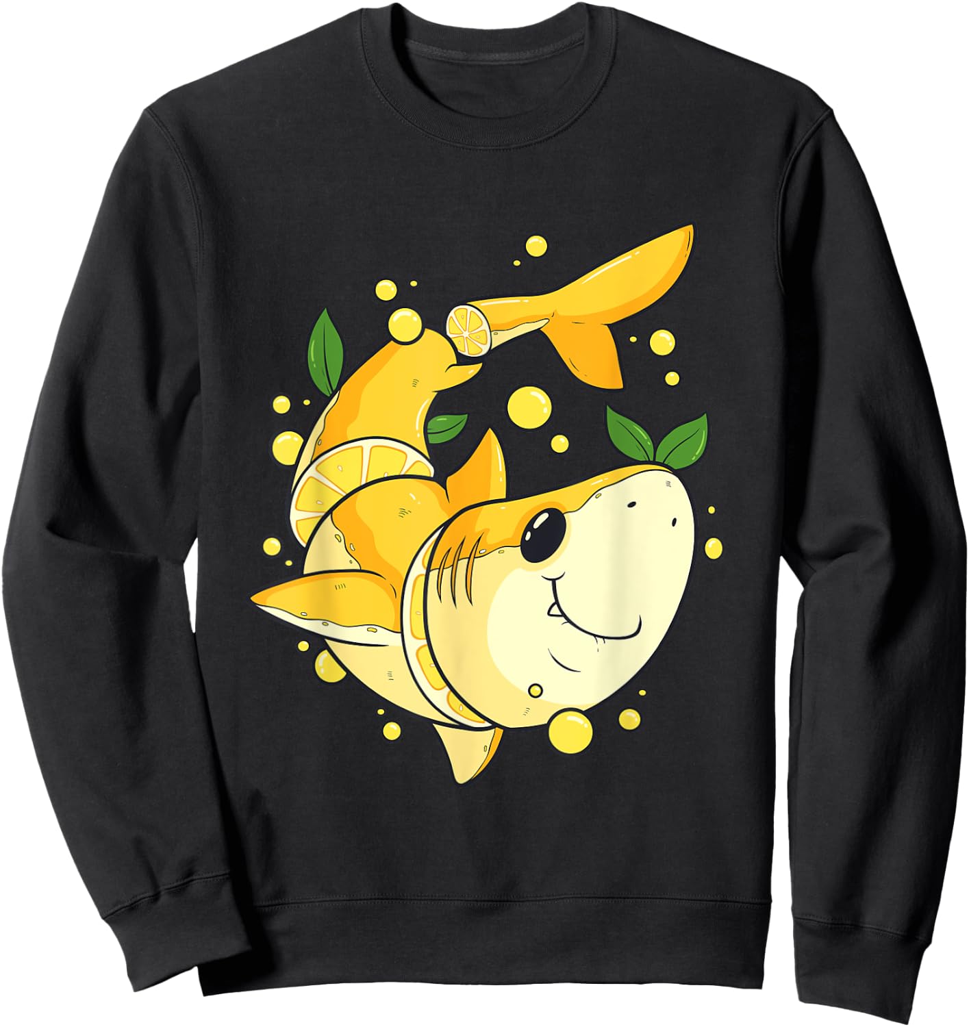 Funny Chopped Lemon Shark Word Game Shark Gift Sweatshirt - Sweatshirt | Black