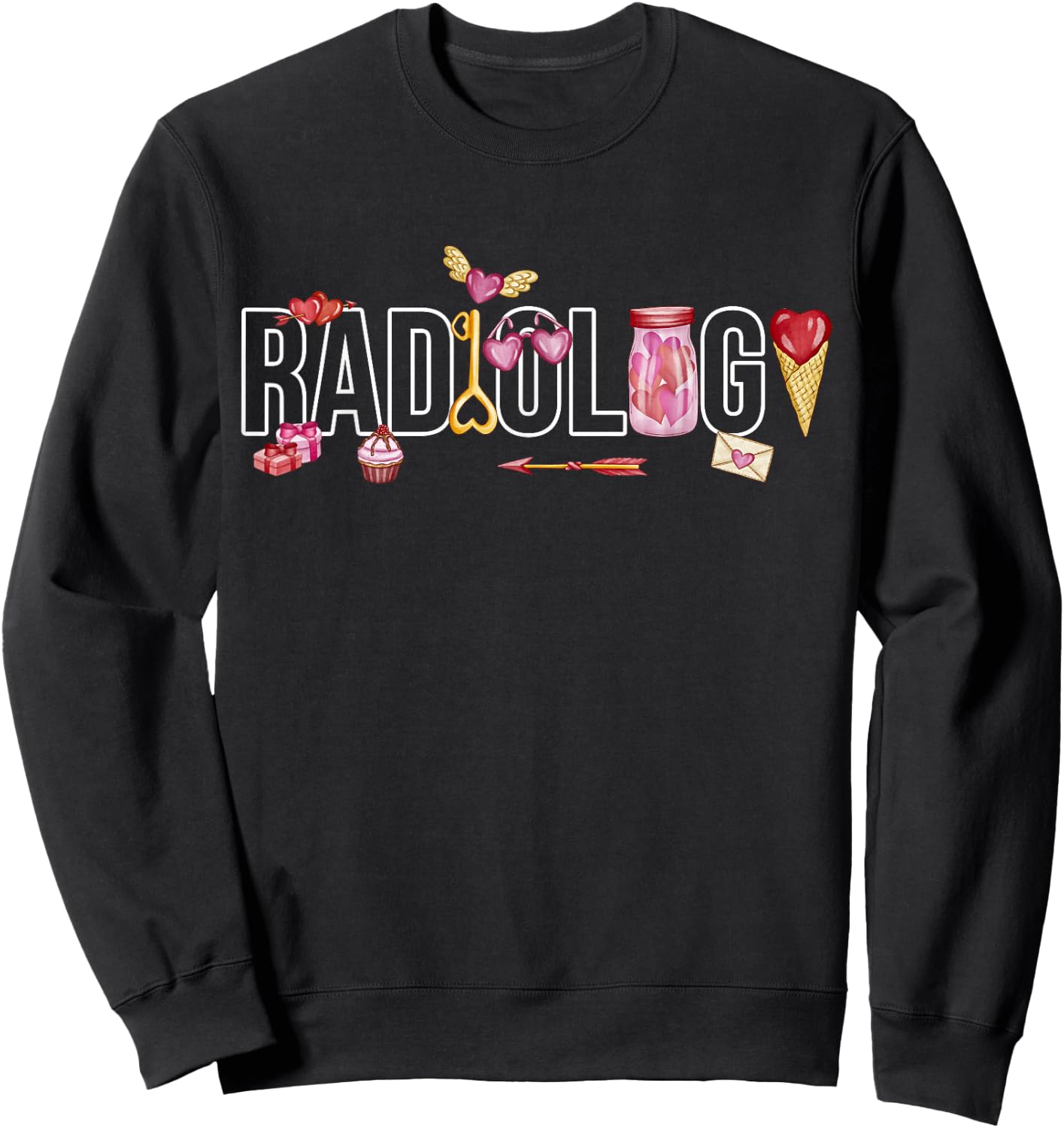 Valentines Radiology, Rad Tech Radiology Radiology, Rad Tech Sweatshirt - Sweatshirt | Black