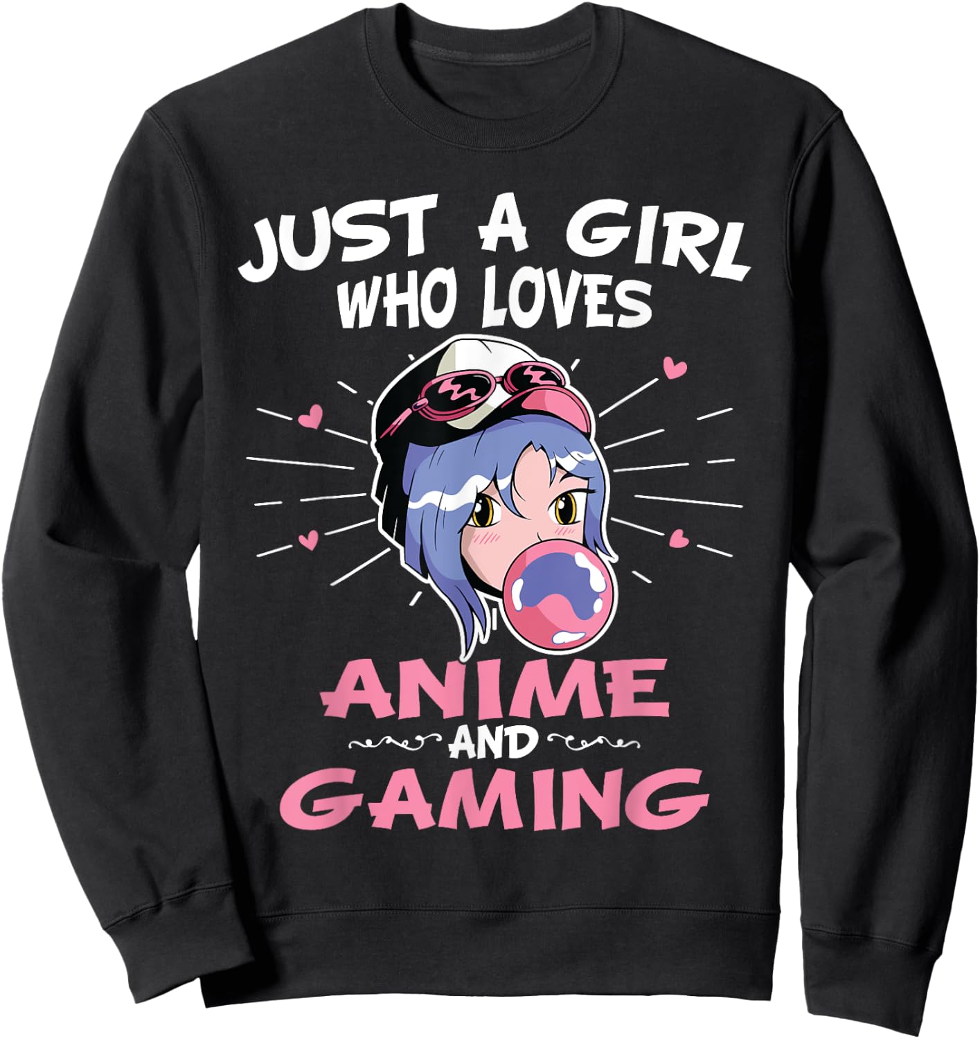 Just A Girl Who Loves Anime And Gaming Manga Animation Sweatshirt - Sweatshirt | Black