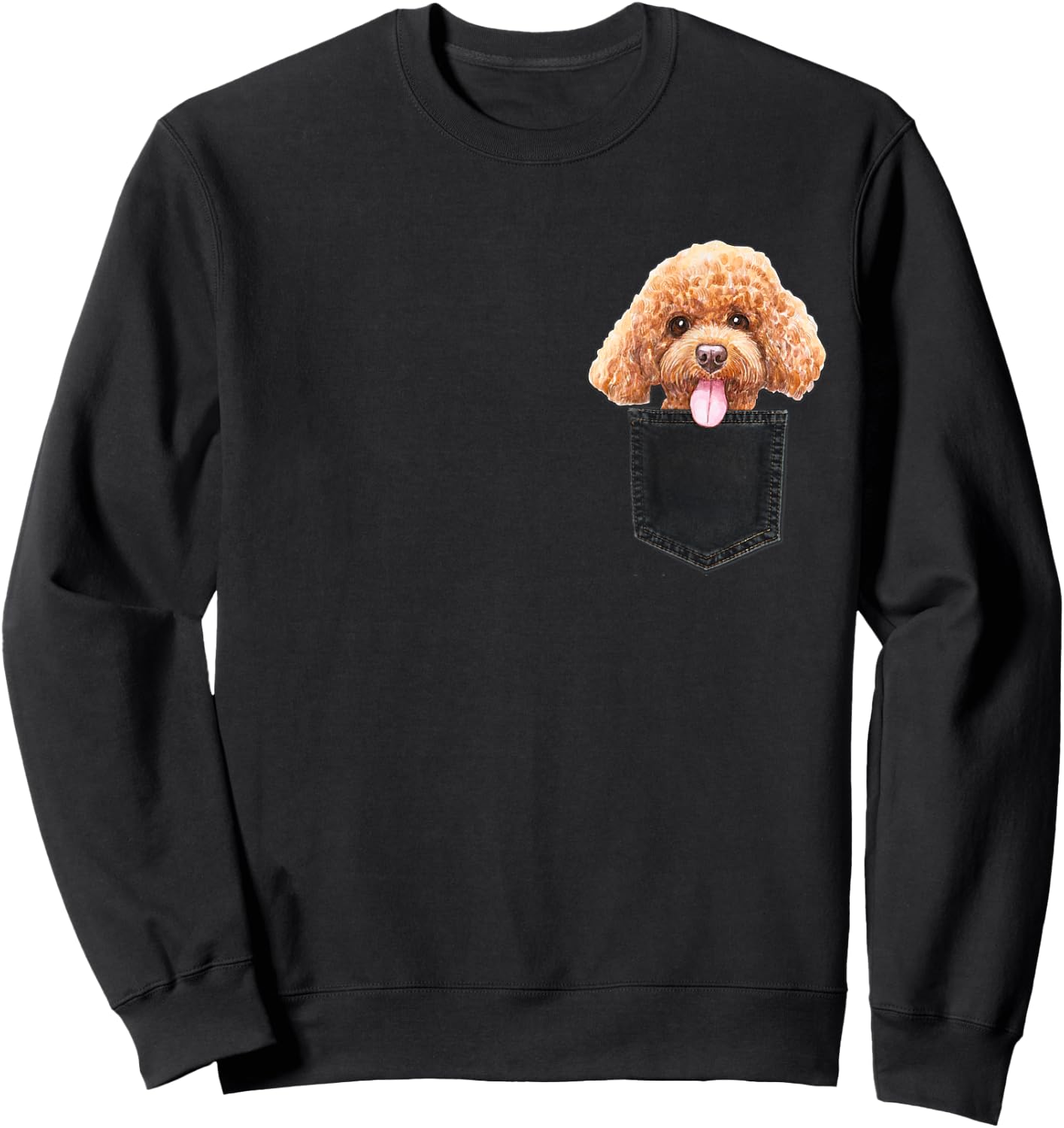POODLE In A Pocket Cute Puppy Dog Owner Gift Sweatshirt - Sweatshirt | Black