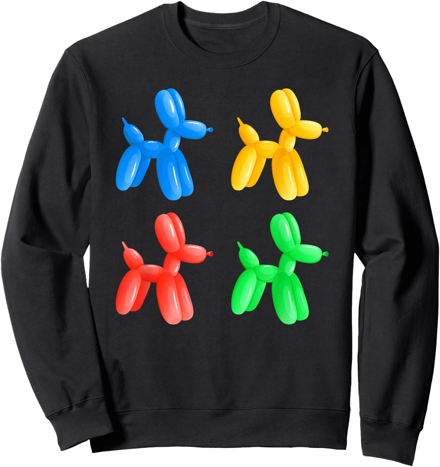 Balloon Animal Puppy Dogs – Fun Colorful Kids Party Graphic Sweatshirt - Sweatshirt | Black