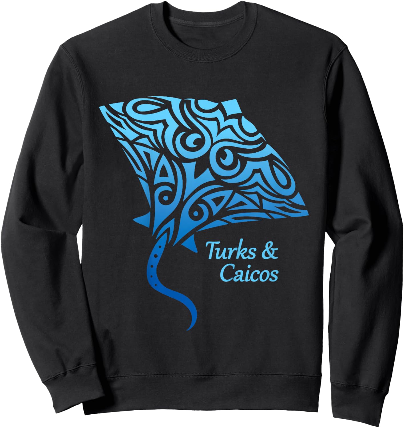 Turks and Caicos Islands Stingray Boys Girls 2024 Vacation Sweatshirt - Sweatshirt | Black
