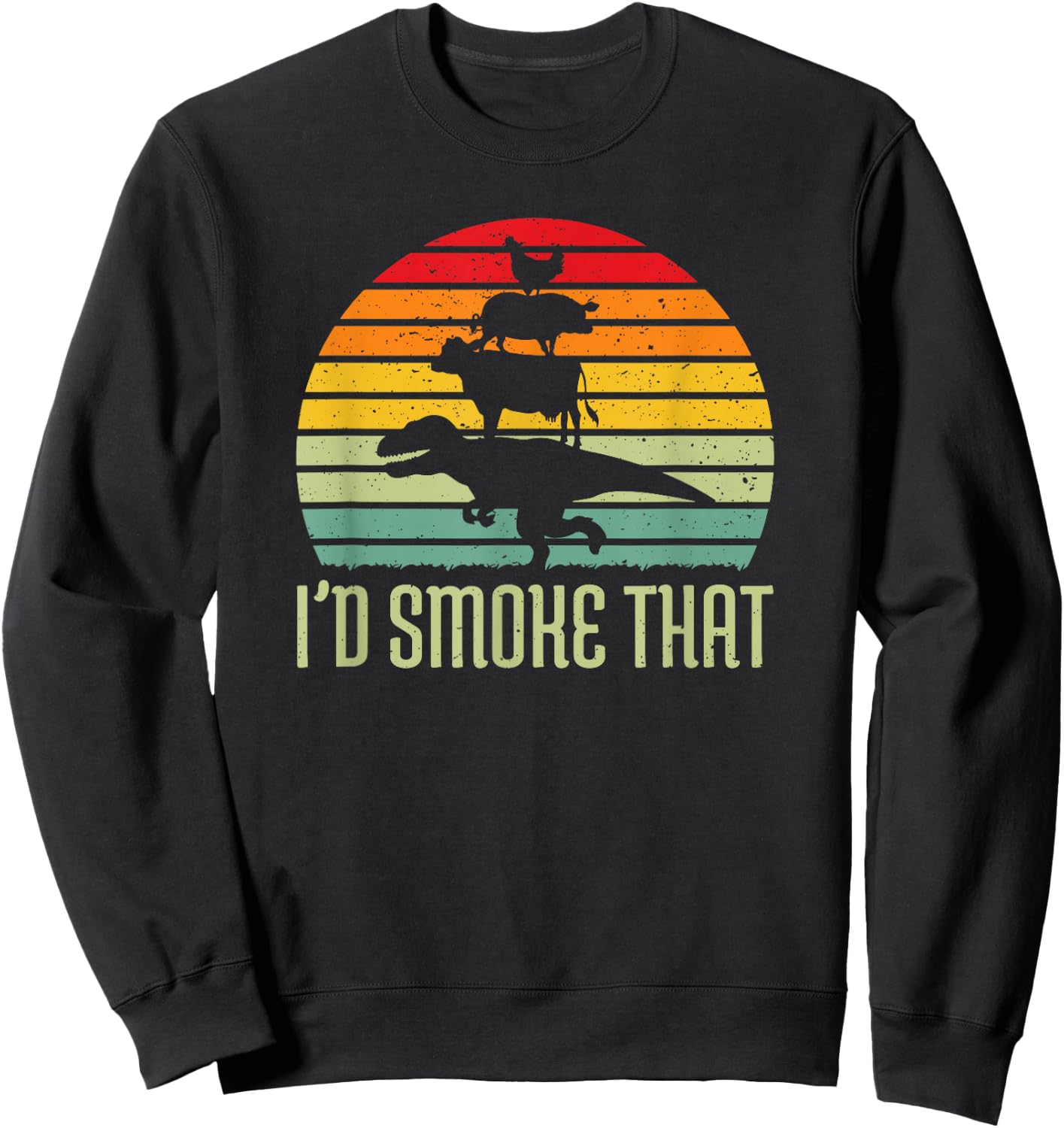 Barbecue Dinosaur BBQ Meat Grilling Smoker & Sweatshirt - Sweatshirt | Black