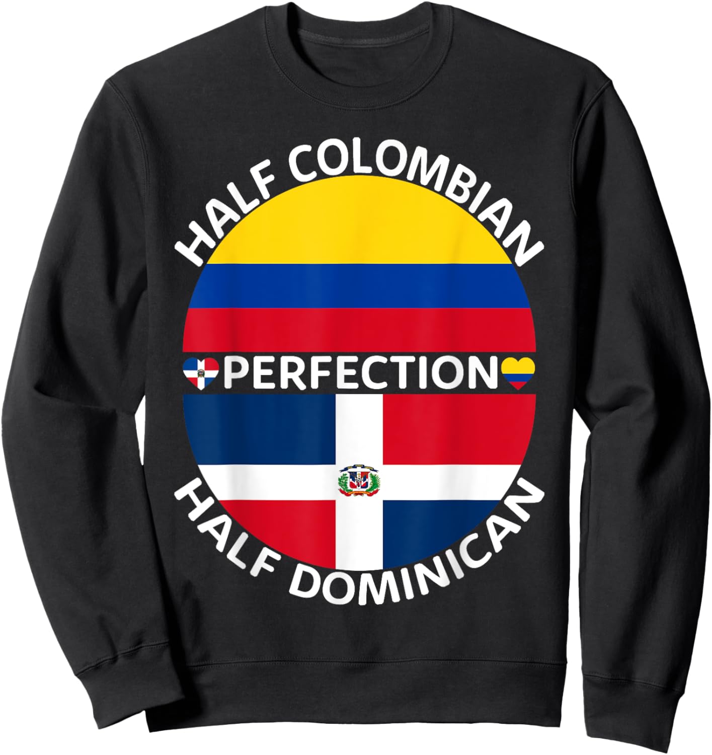 Half Colombian Half Dominican Republic Colombia Flag Men Sweatshirt - Sweatshirt | Black