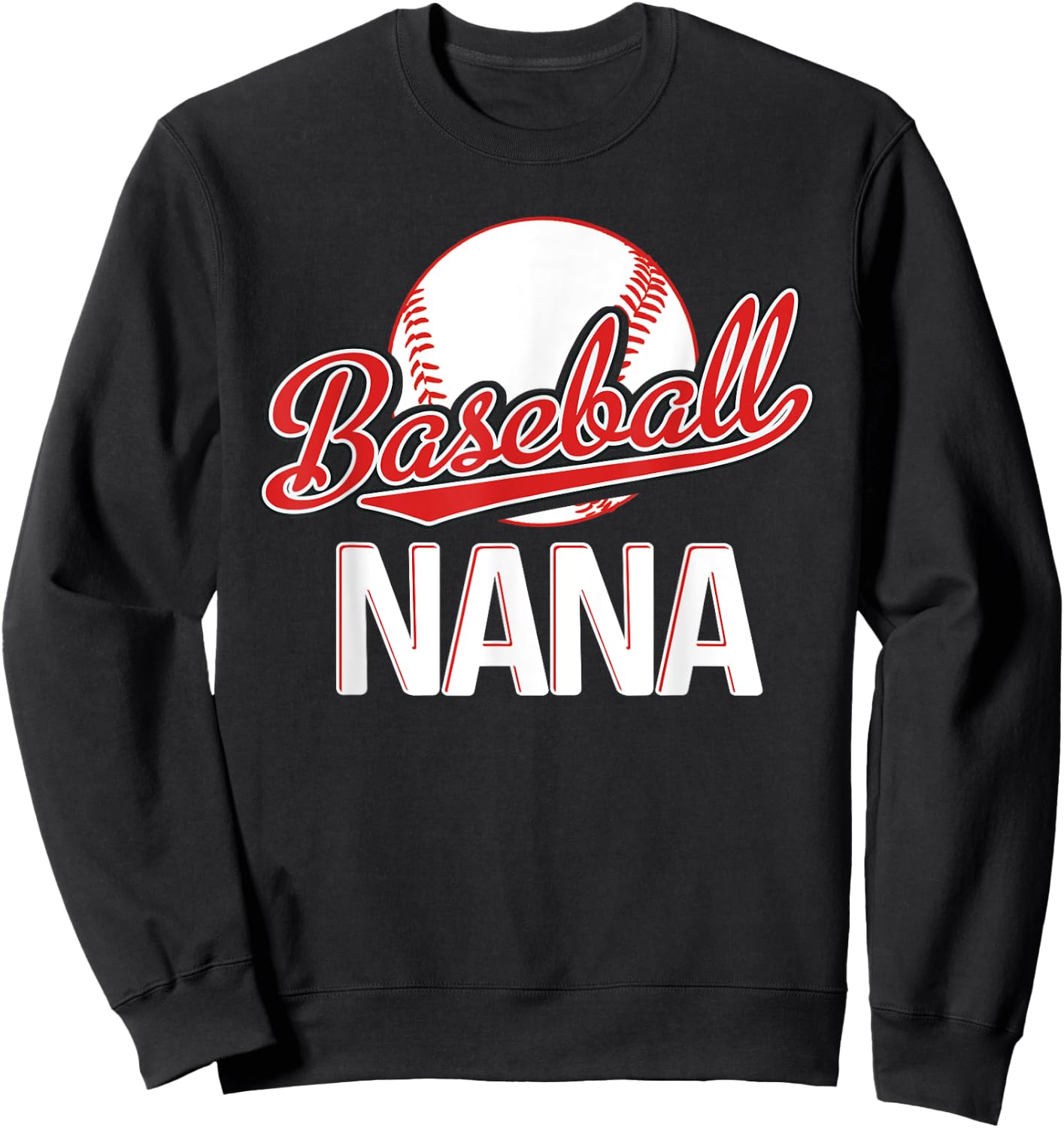 Baseball Nana Grandma Women Christmas Mother's Day Gift Papa Sweatshirt - Sweatshirt | Black