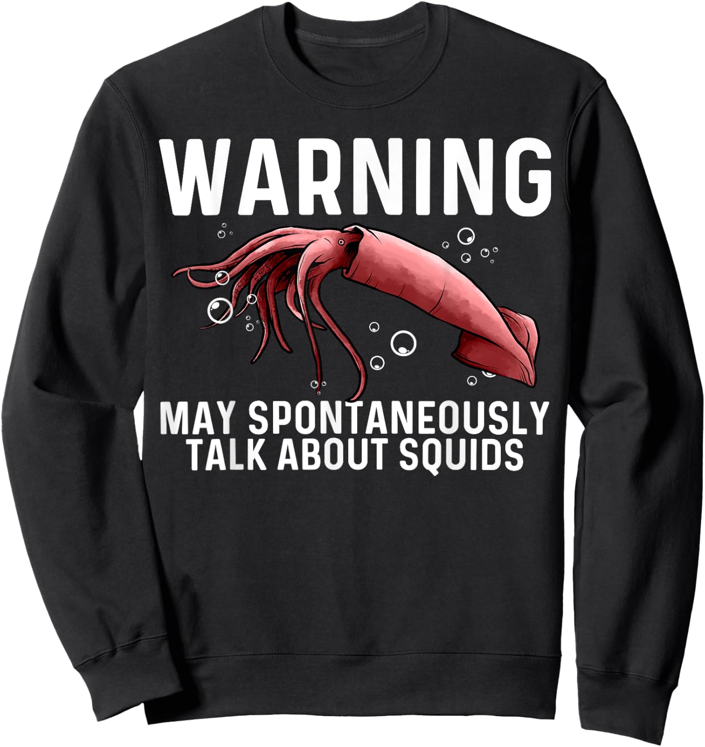 Squid Gift Women Giant Squid Seafood Calamari Lovers Sweatshirt - Sweatshirt | Black