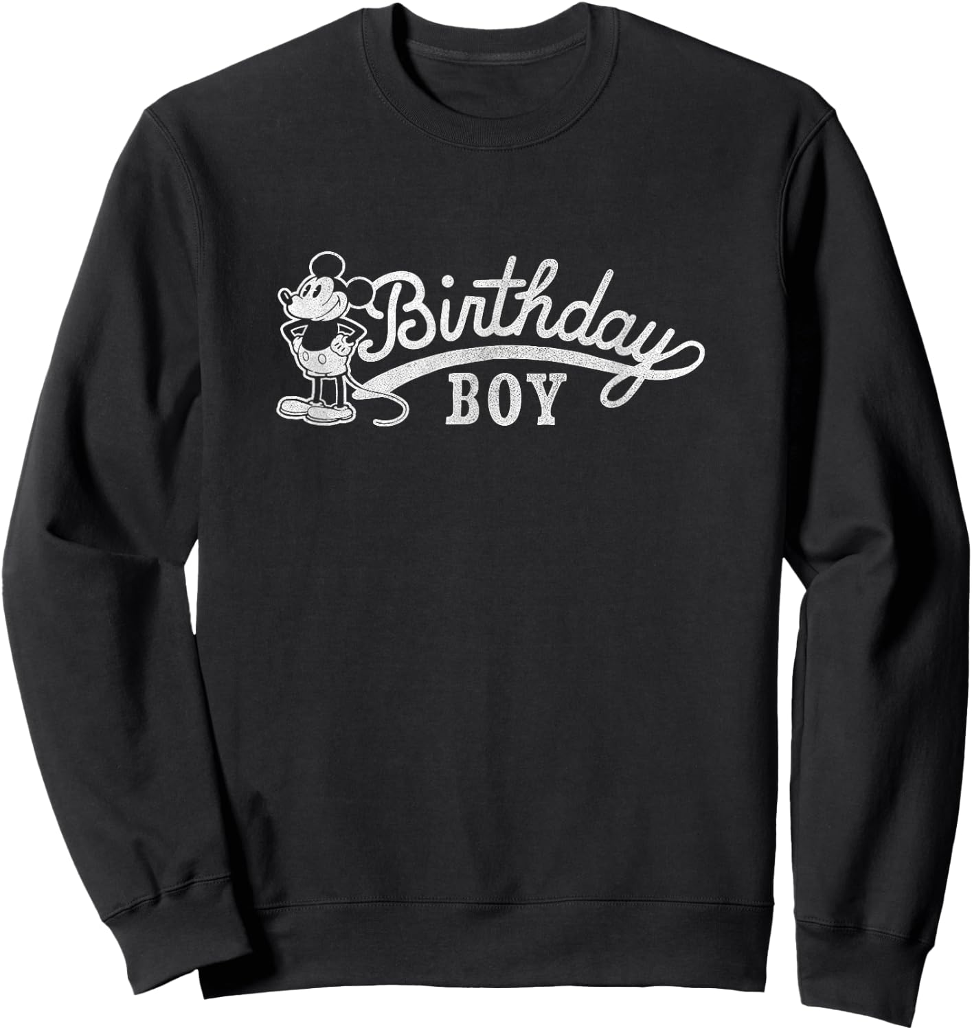 Disney Mickey and Friends Birthday Boy Classic Vintage Logo Sweatshirt - Sweatshirt | Black