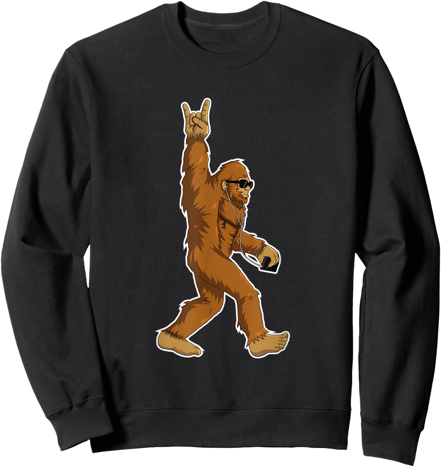 Bigfoot Rock and Roll Gift Sweatshirt - Sweatshirt | Black