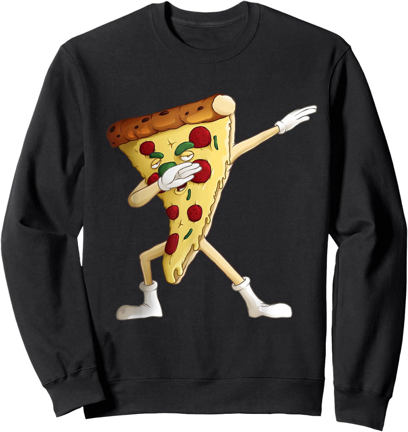 Cool Dabbing Pizza | Funny Italian Pie Hip-Hop Dancer Gift Sweatshirt - Sweatshirt | Black