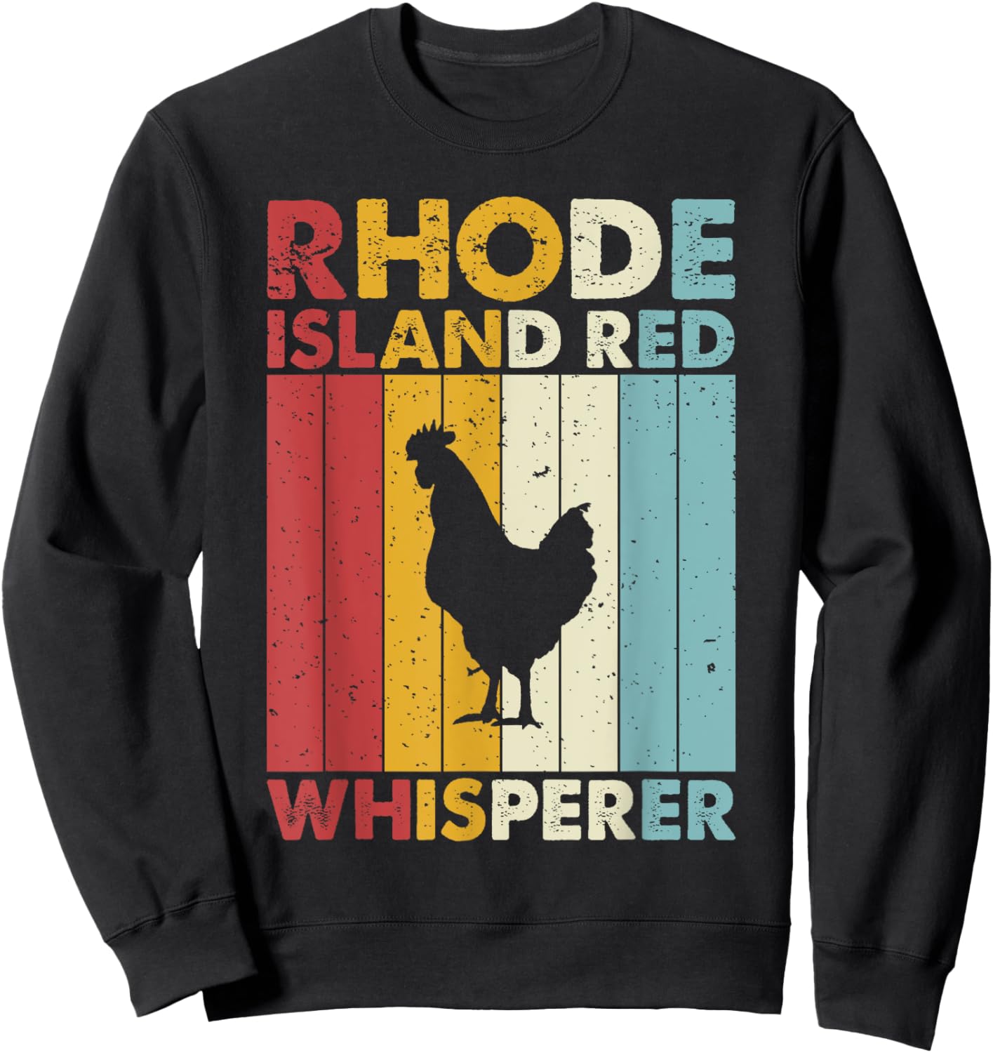 Chicken Dad Mom Whisperer - Farmer Vintage Rhode Island Red Sweatshirt - Sweatshirt | Black