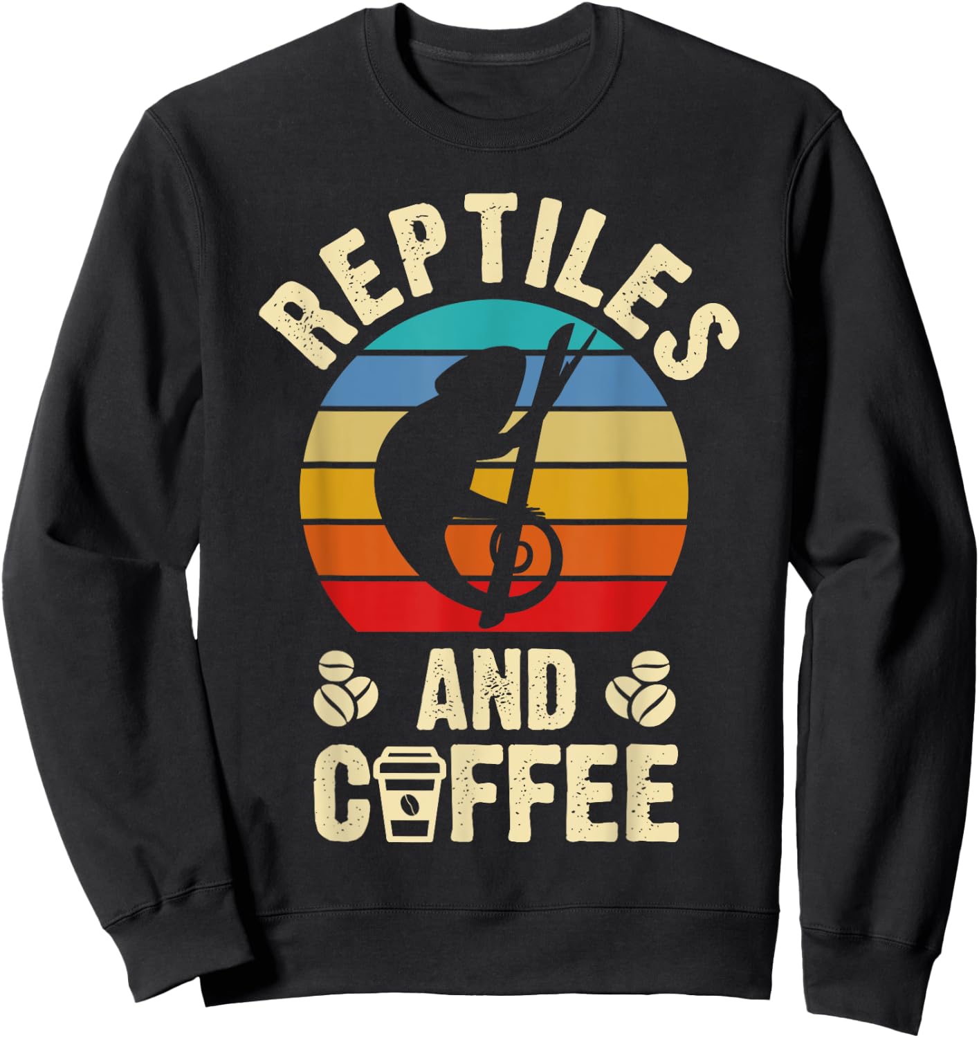 I like Reptiles & Coffee Funny vintage Pet theme lover gift Sweatshirt - Sweatshirt | Black