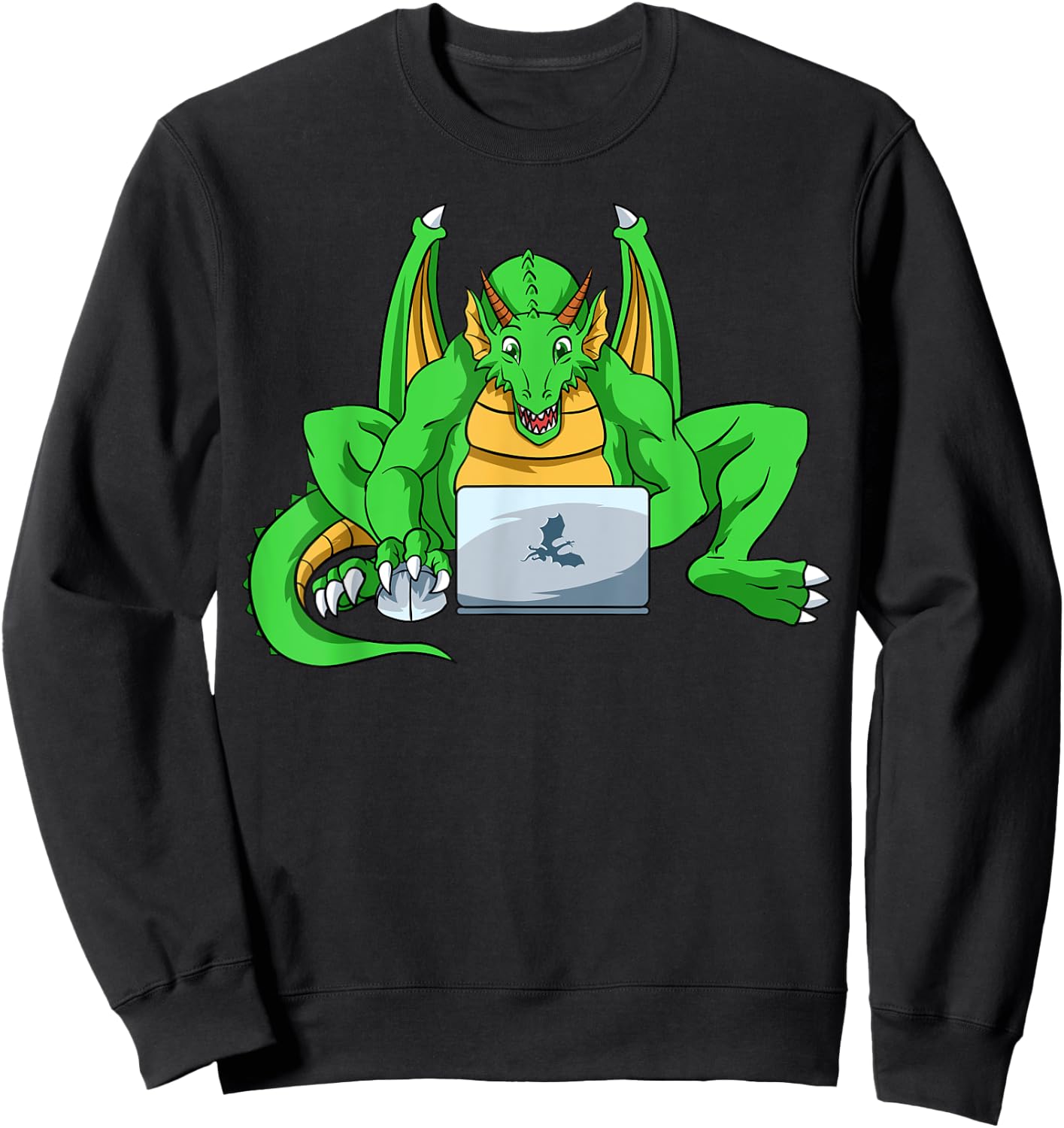Funny Dragon Winged Flying Fire Breathing Mythical Creature Sweatshirt - Sweatshirt | Black