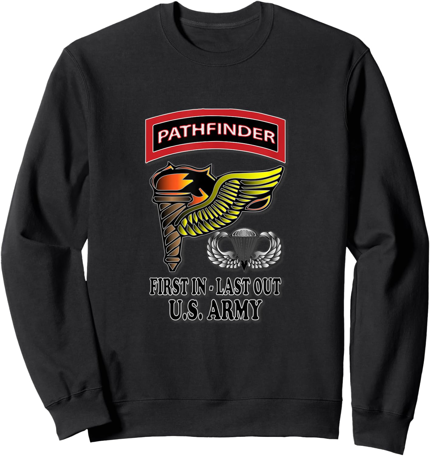 U.S. Army Pathfinder (Front Design) Sweatshirt - Sweatshirt | Black