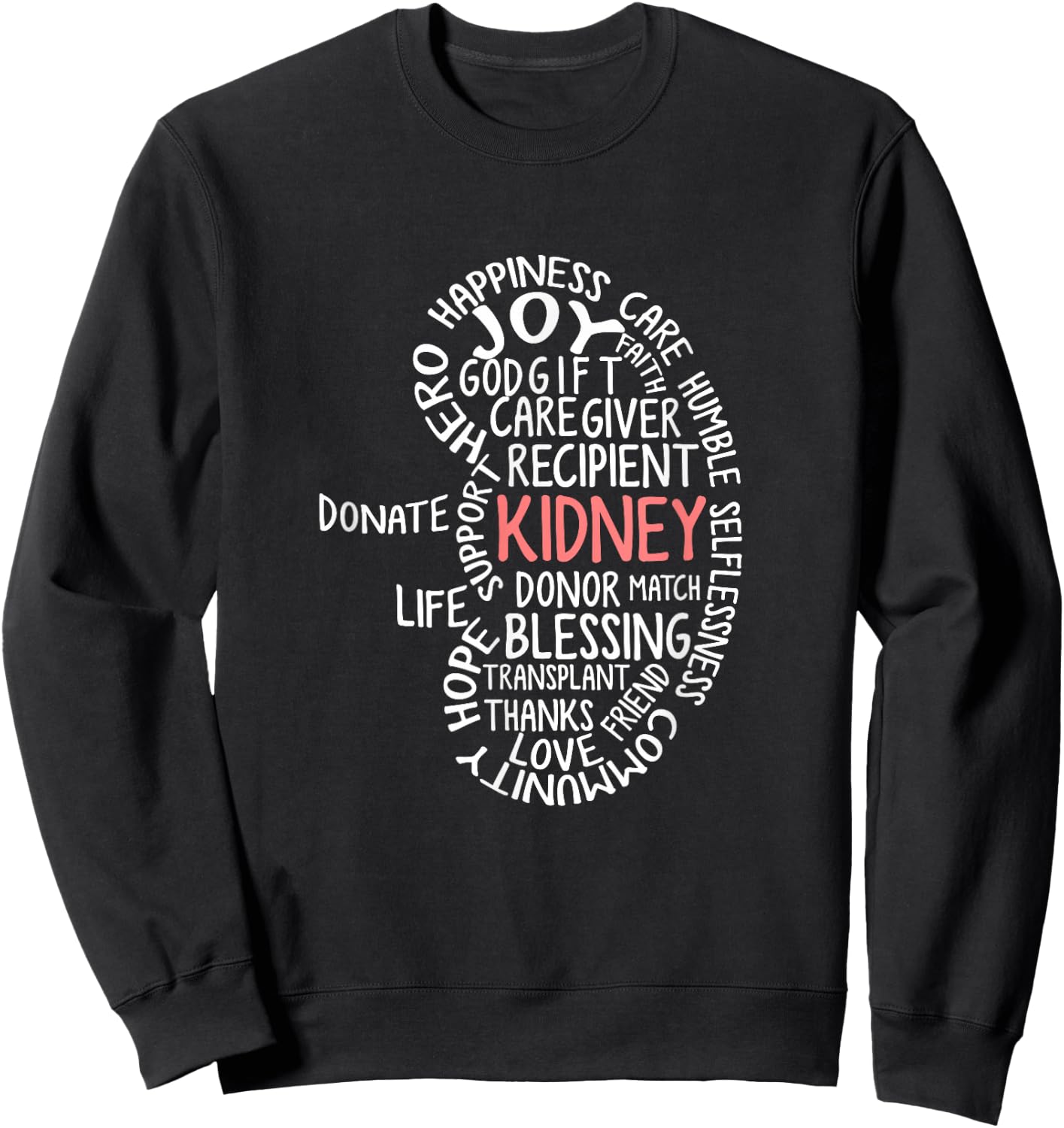Kidney Organ Donor Get Well Soon Shirts -Adults Black Cotton 65% Polyester 35% Modern Short Sleeve Classic Fit Small Donor Awareness Sweatshirt - Sweatshirt | Black