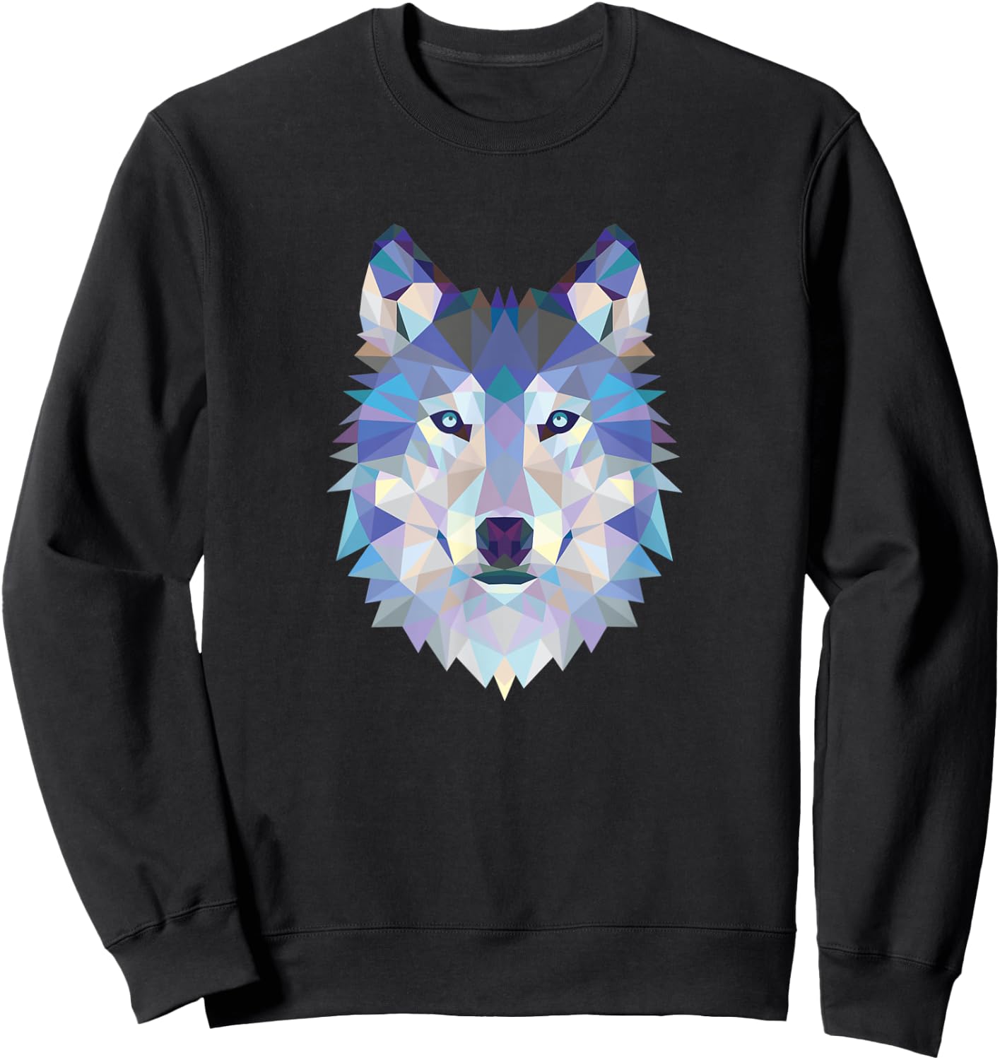 Wolf Wild Geometric Art Spirit Animal Gift Wolves Fan Sweatshirt - Sweatshirt | Black