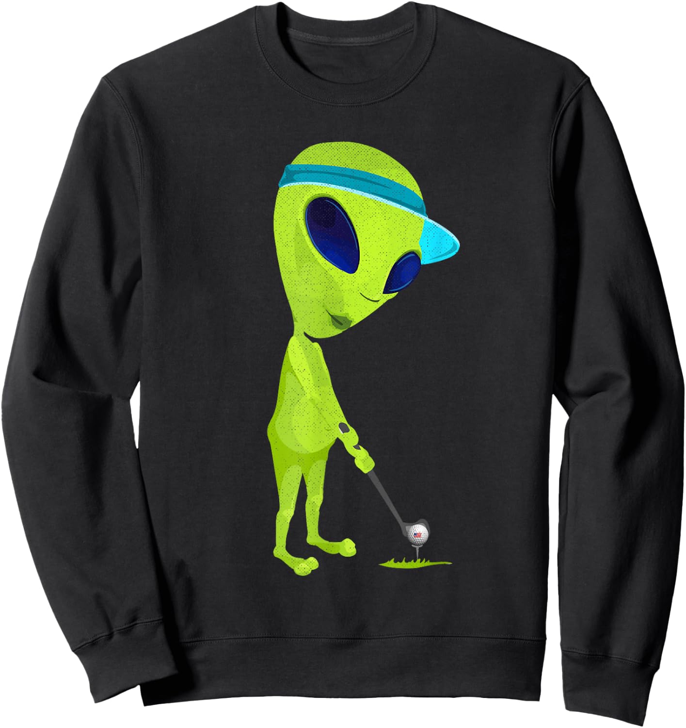 Funny Alien Playing Golf Parody Golfer UFO Golfing Space UFO Sweatshirt - Sweatshirt | Black