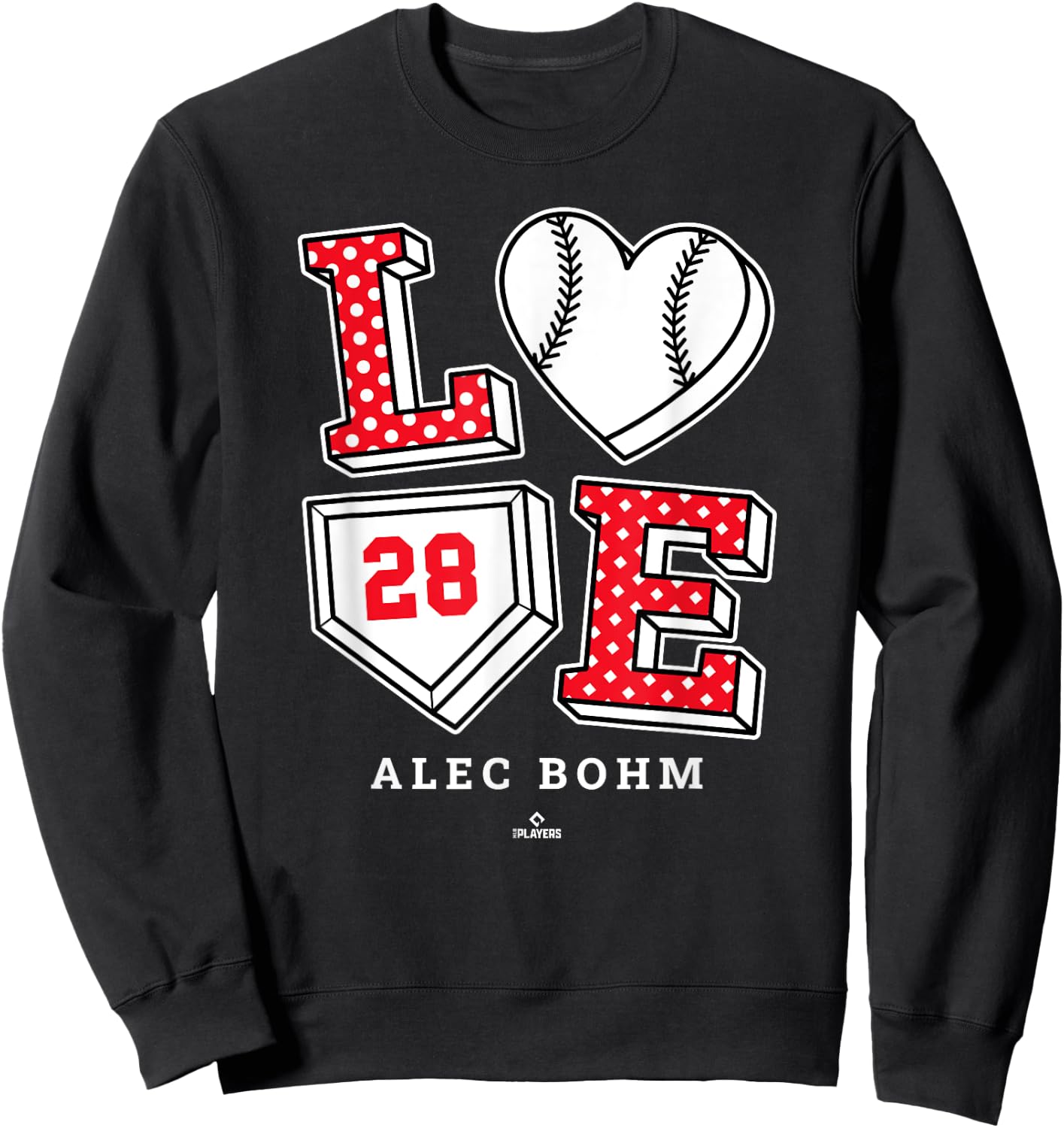 Love Alec Bohm Philadelphia MLBPA Sweatshirt - Sweatshirt | Black