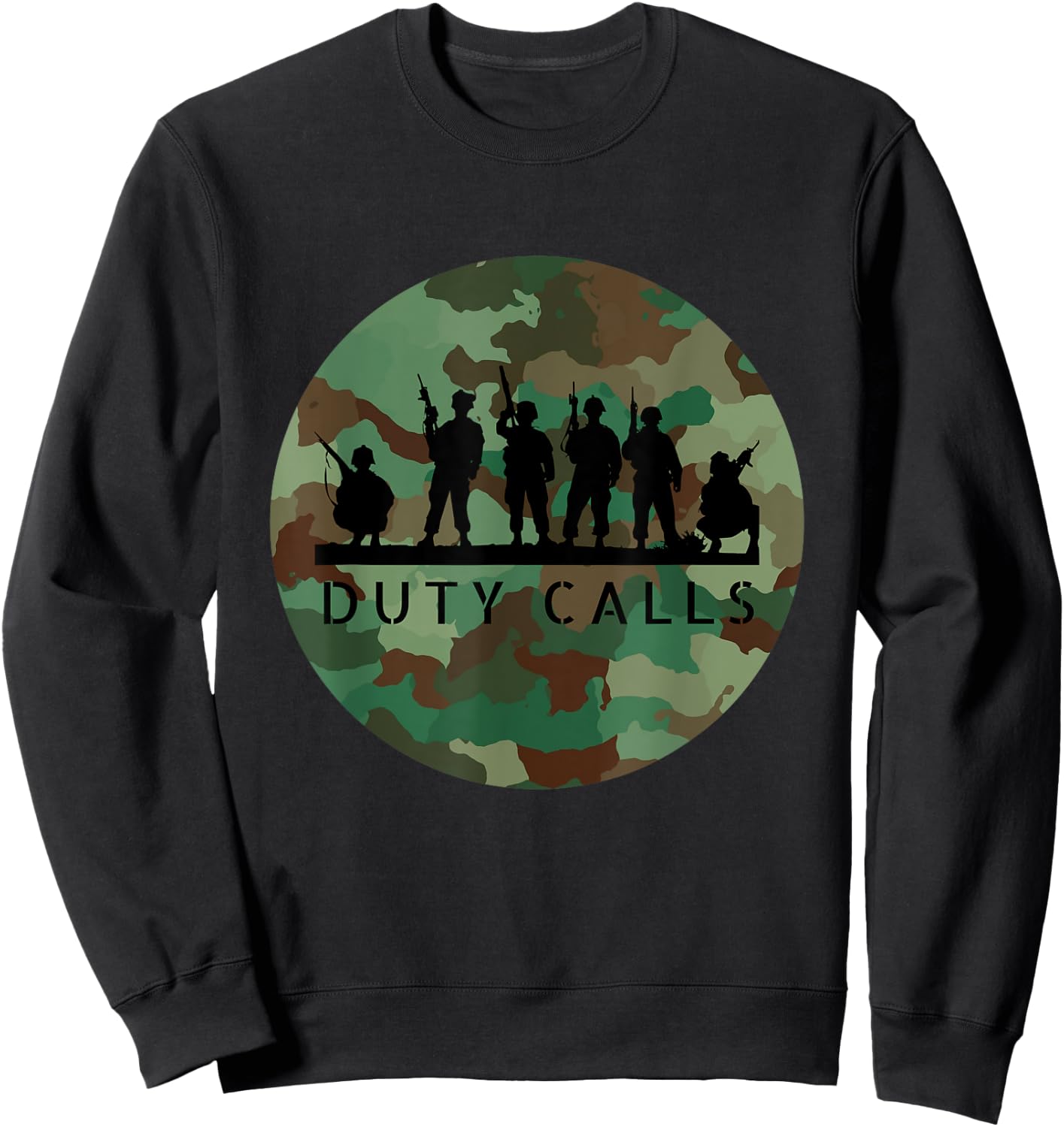 Duty Calls Cool Camouflage Soldier Figurines Sweatshirt - Sweatshirt | Black