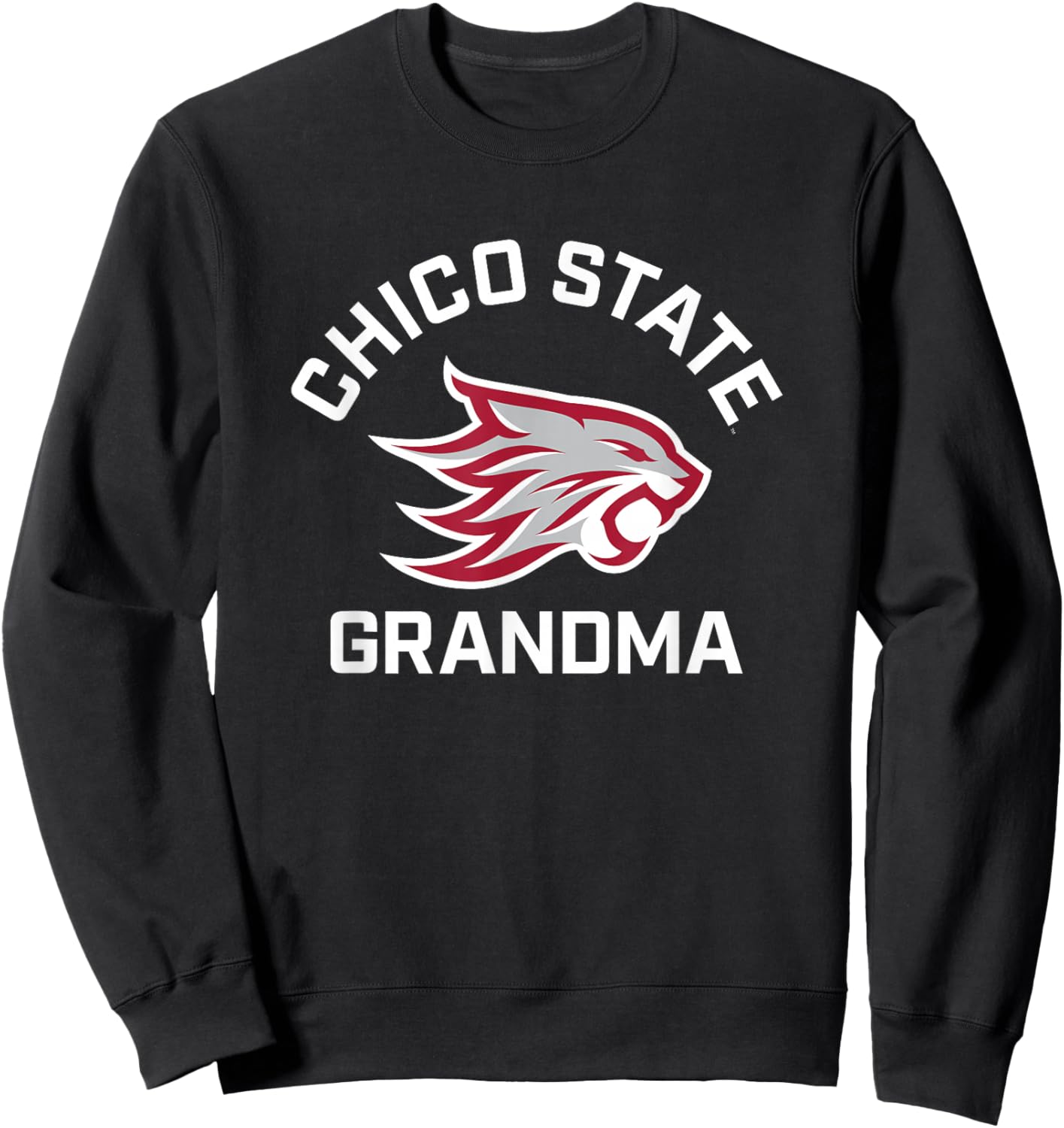 Chico State Wildcats Arched Grandma Sweatshirt - Sweatshirt | Black