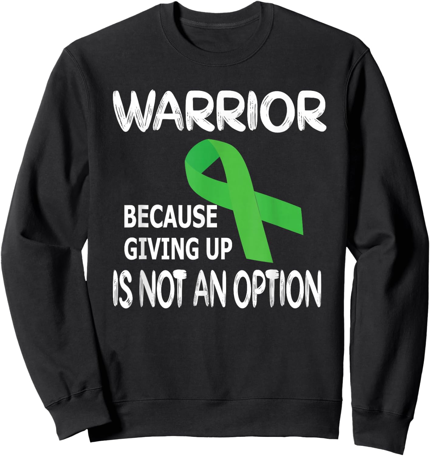 Traumatic Brain Injury Warrior | Green Ribbon TBI Month Sweatshirt - Sweatshirt | Black