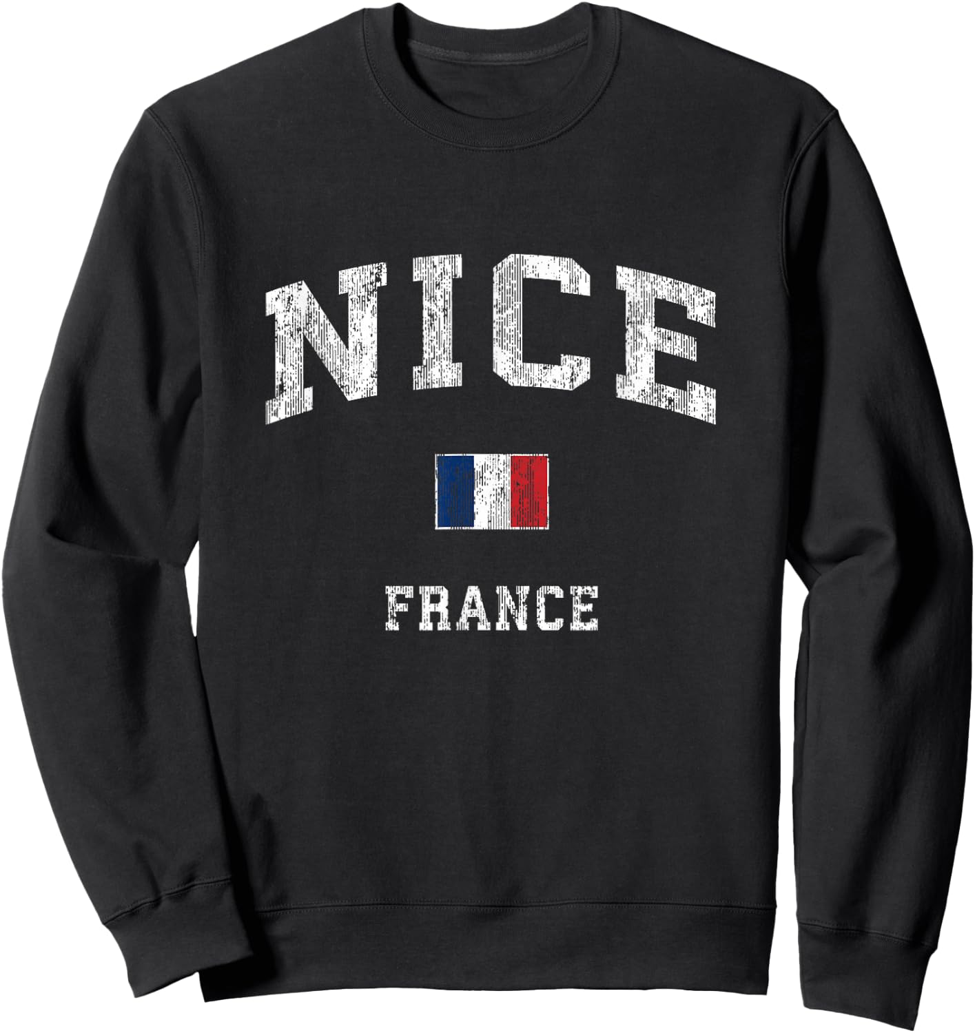 Nice France Vintage Athletic Sports Design Sweatshirt - Sweatshirt | Black