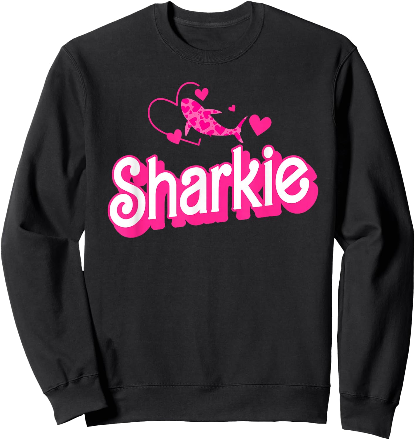 Cute Shark Kids Funny Shark Sweatshirt - Sweatshirt | Black