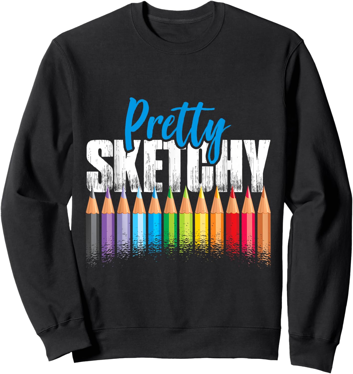 Pretty Sketchy Art Sweatshirt - Sweatshirt | Black