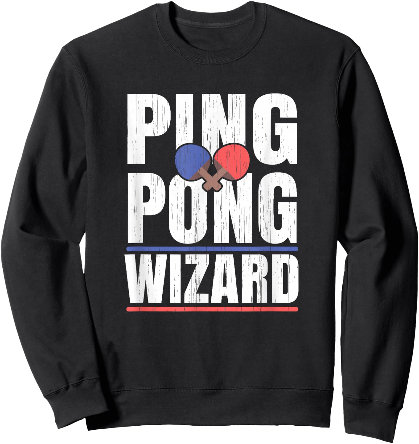 Ping Pong Wizard Player Champion Office Table Tennis Sweatshirt - Sweatshirt | Black