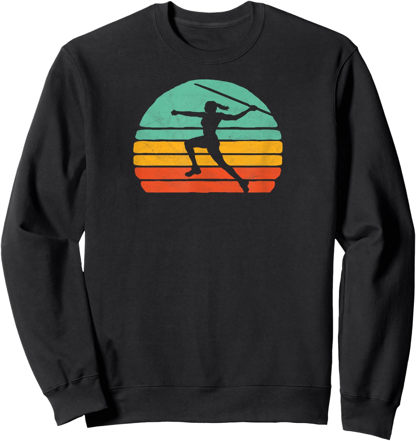 Vintage Vibe Eighties Track & Field Javelin Girl Retro Sweatshirt - Sweatshirt | Black