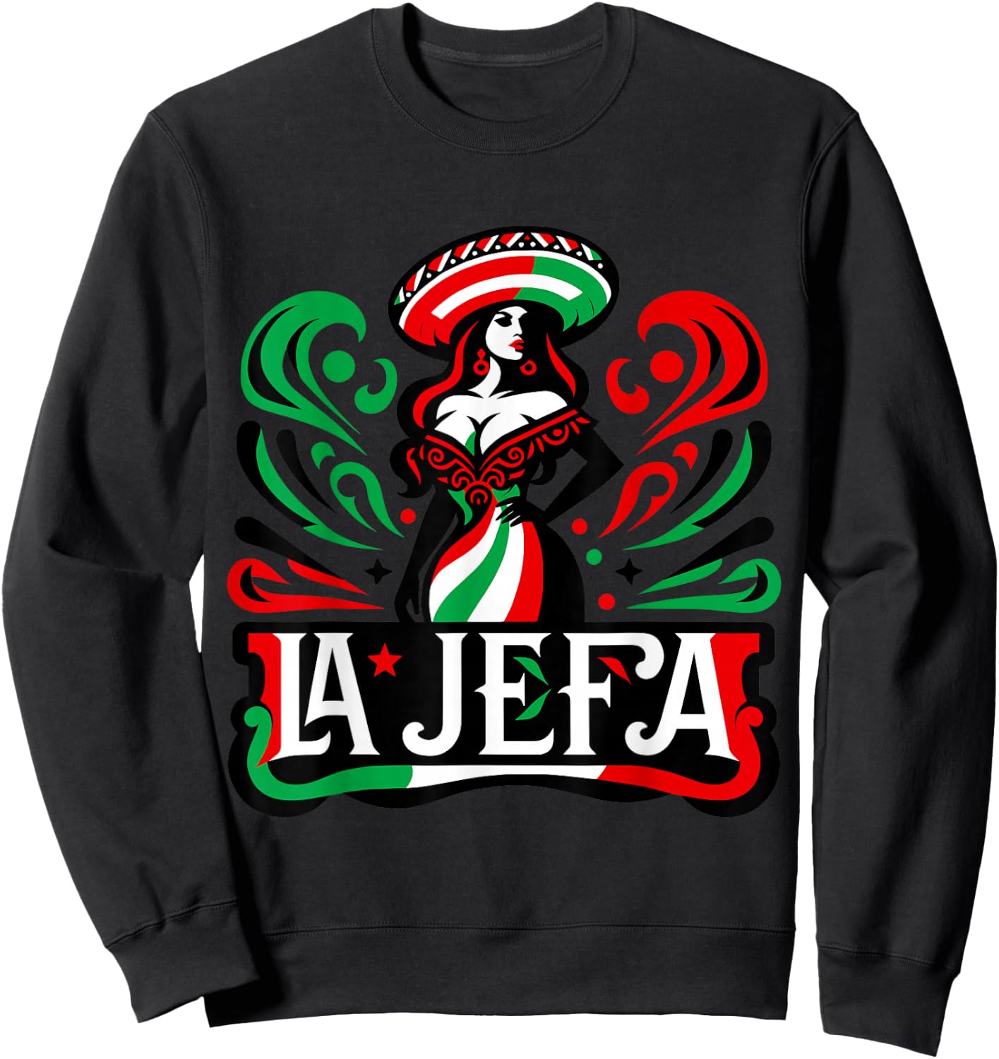 La Jefa The Boss in Spanish Funny Mexican Quote Sweatshirt - Sweatshirt | Black