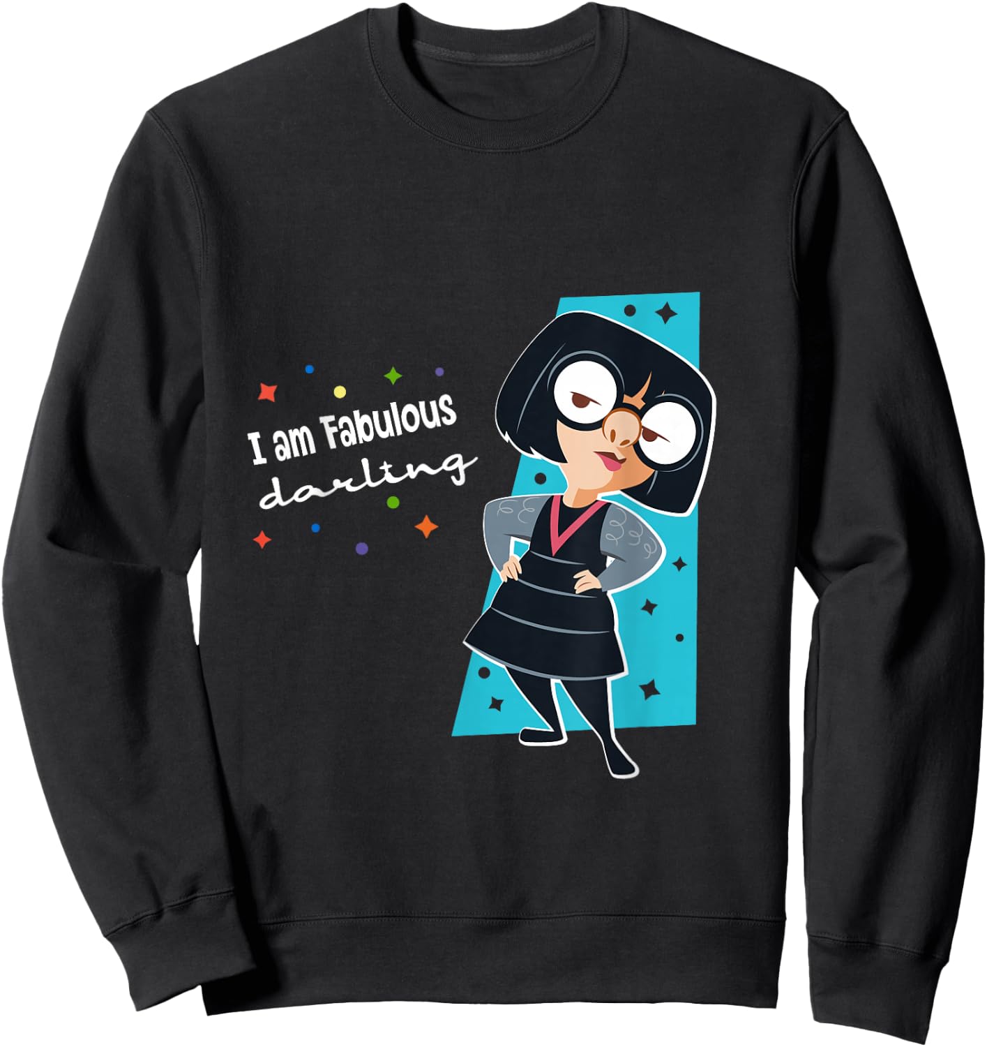 Disney Pixar The Incredibles Edna I’m Fabulous Darling Sweatshirt - Sweatshirt | Black